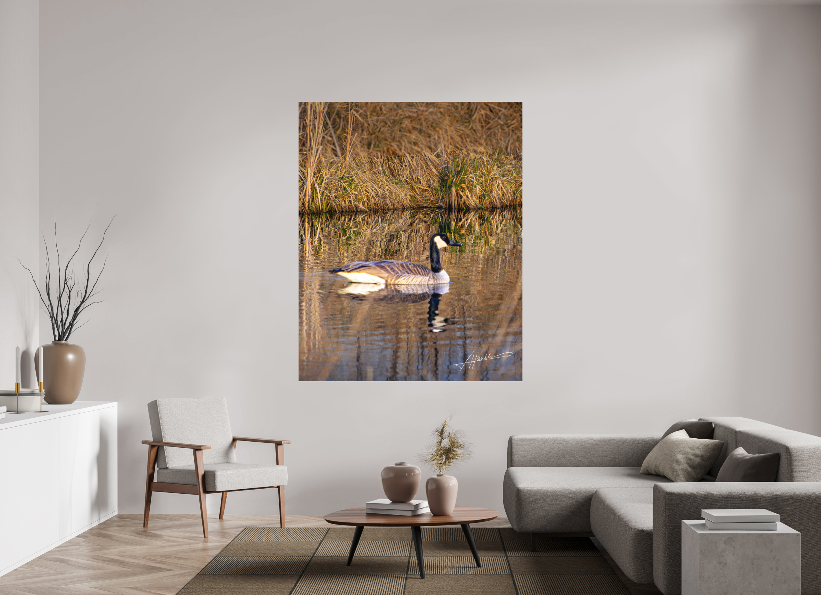55 x 68.7″, Metal Dibond A Swimming Reflection