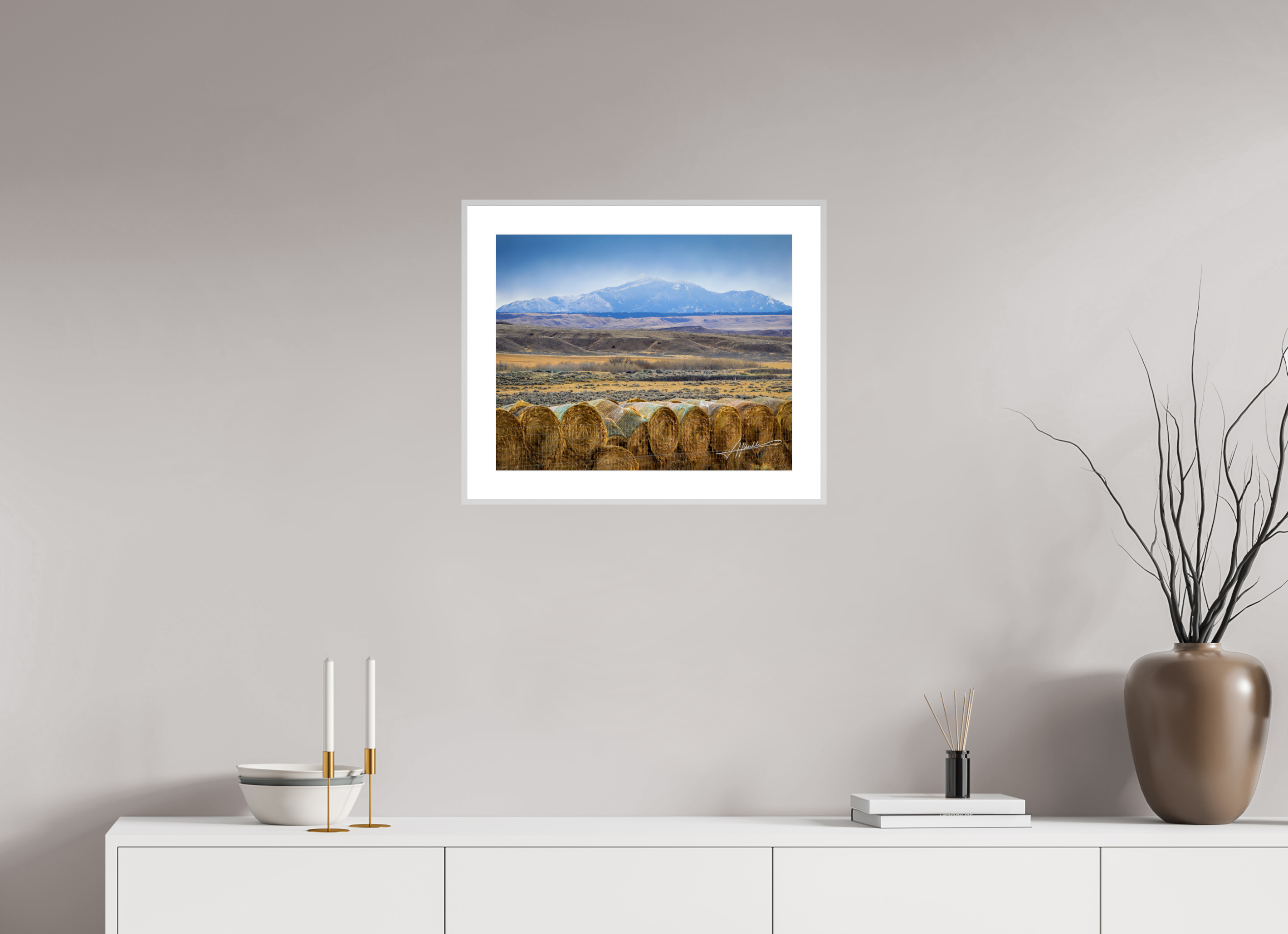 20 x 16″, Changeable Magnetic Frame Hay Bales on the Prairie