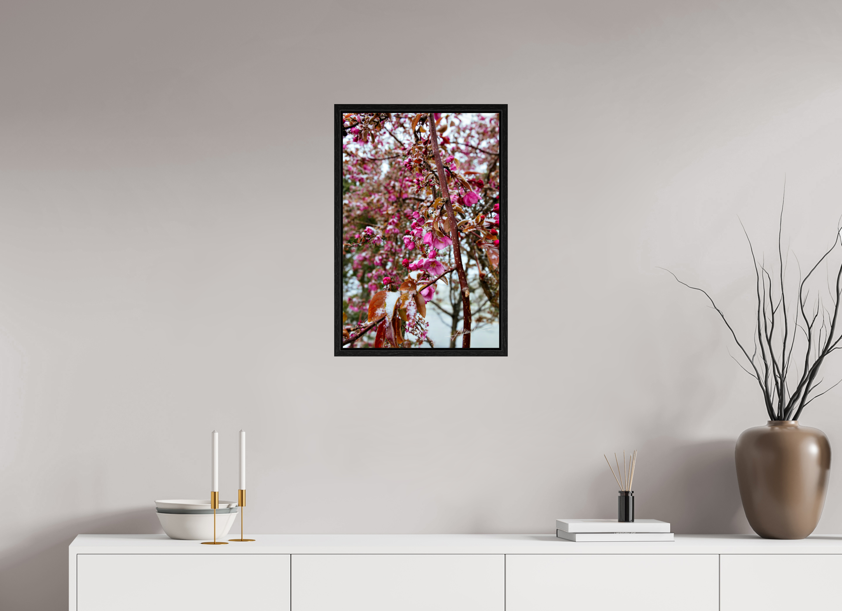 16 x 24″, Floater Frame Late Spring Snow