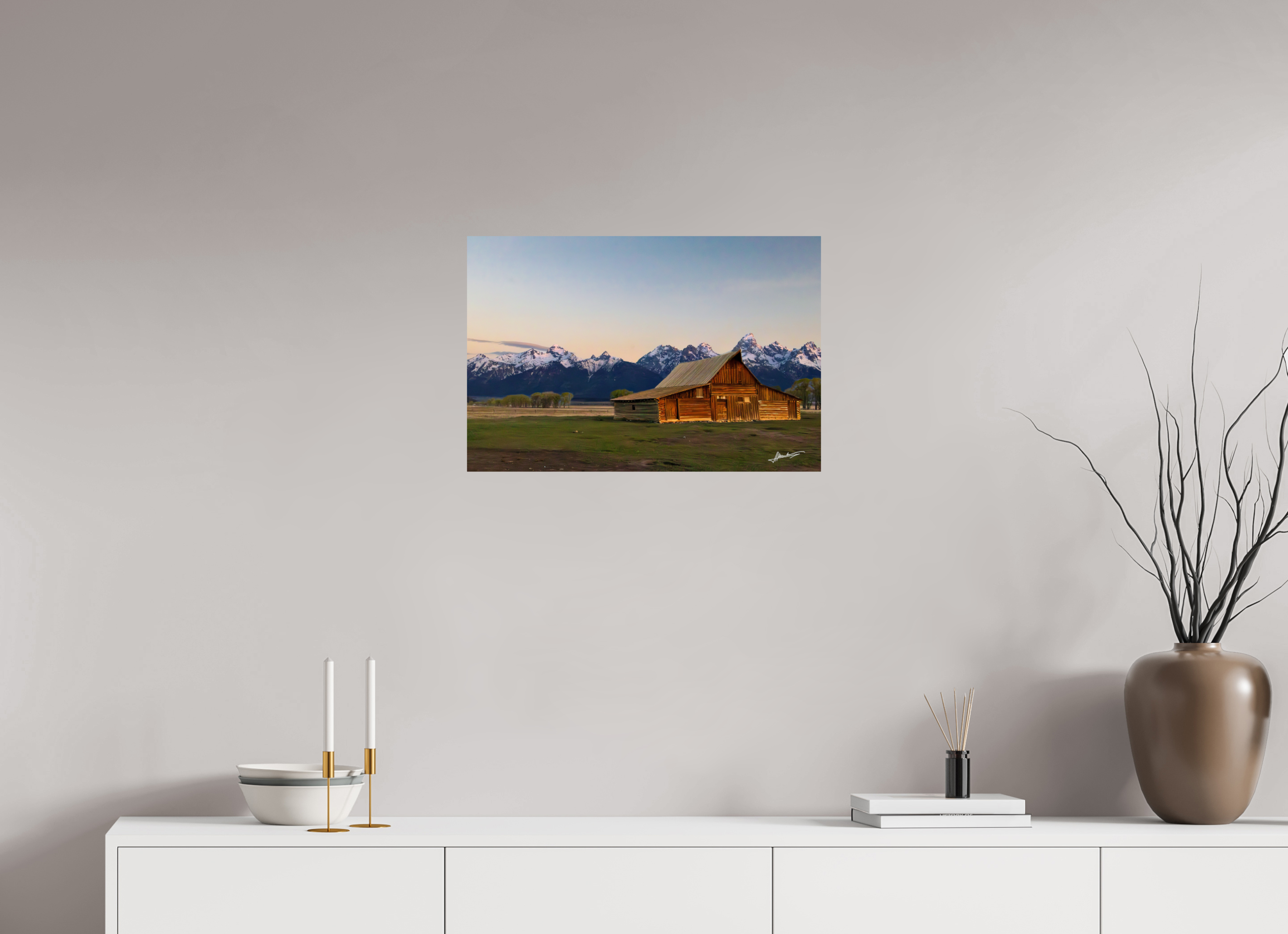 24 x 16″, Fine Art Print Sunrise on the T.A. Barn