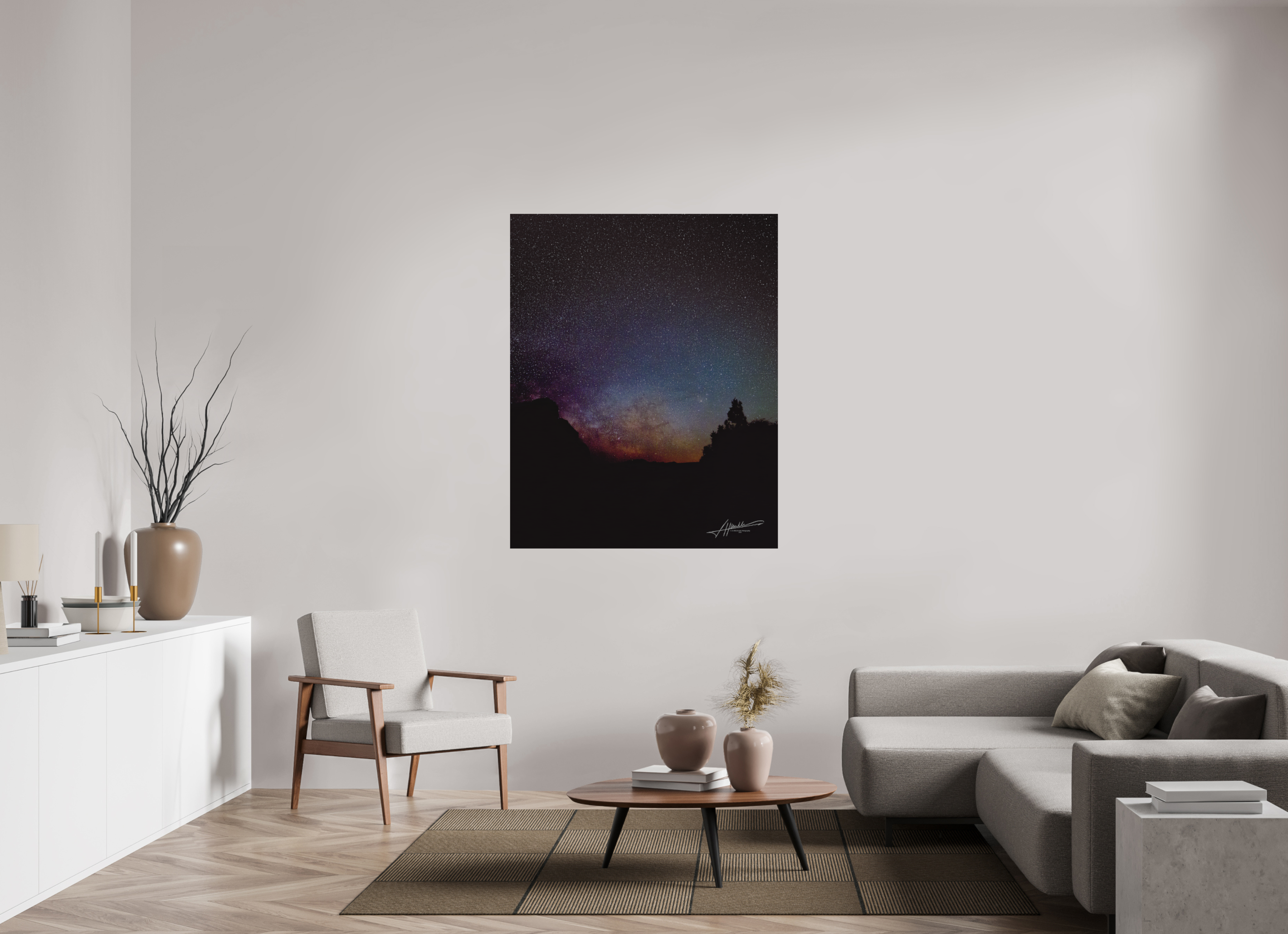 43 x 53.7″, Direct Brushed Aluminum Eye of the Milky Way