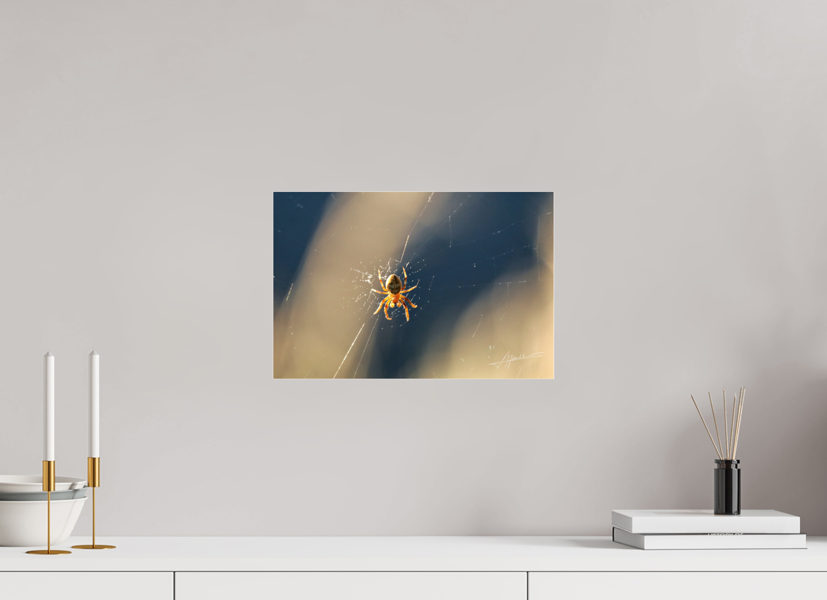 15 x 10″, Metallic Under Acrylic Tattered Web