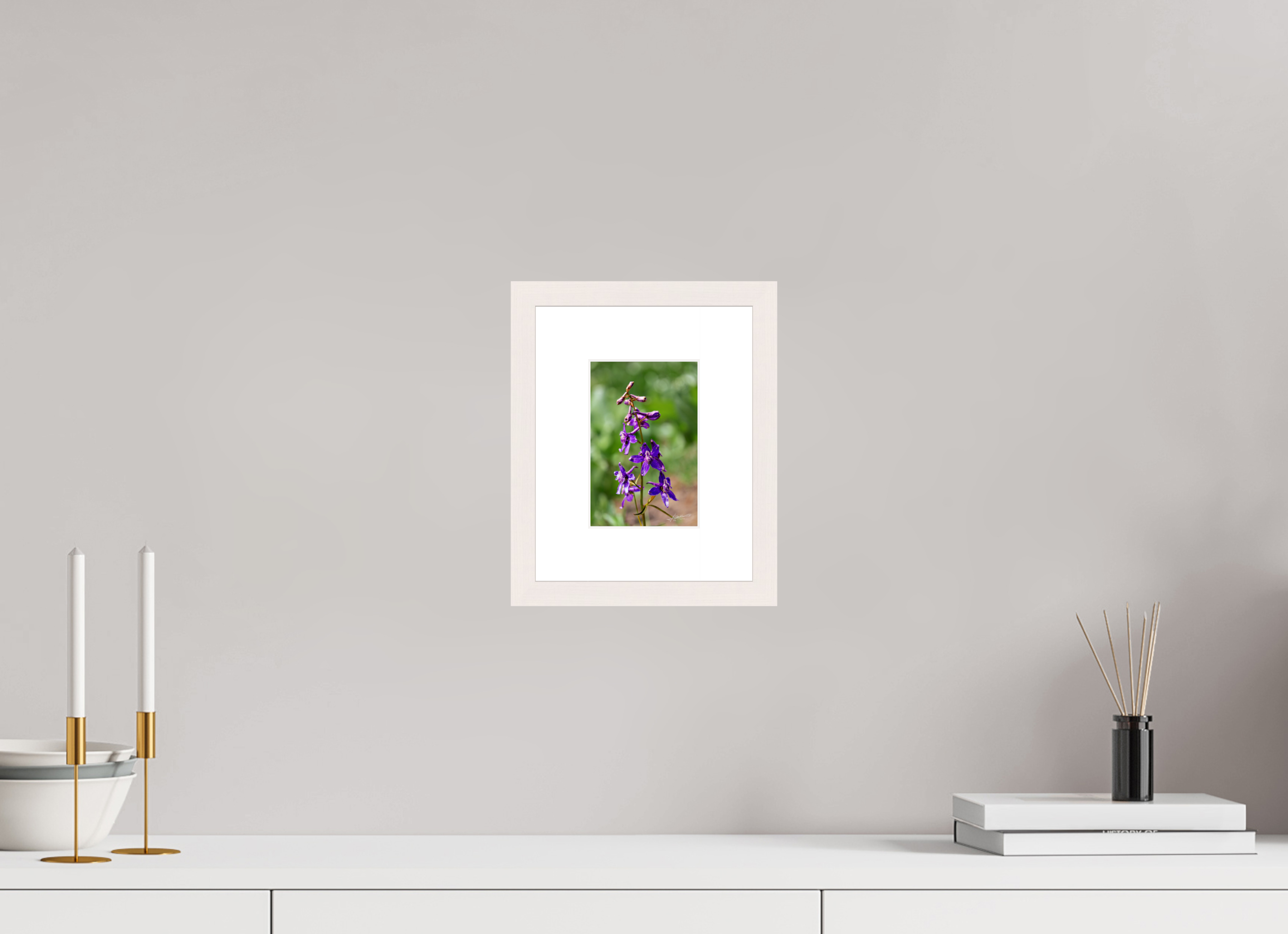 4 x 6″, Solid Wood Frame with Passe-partout Spring In Bloom