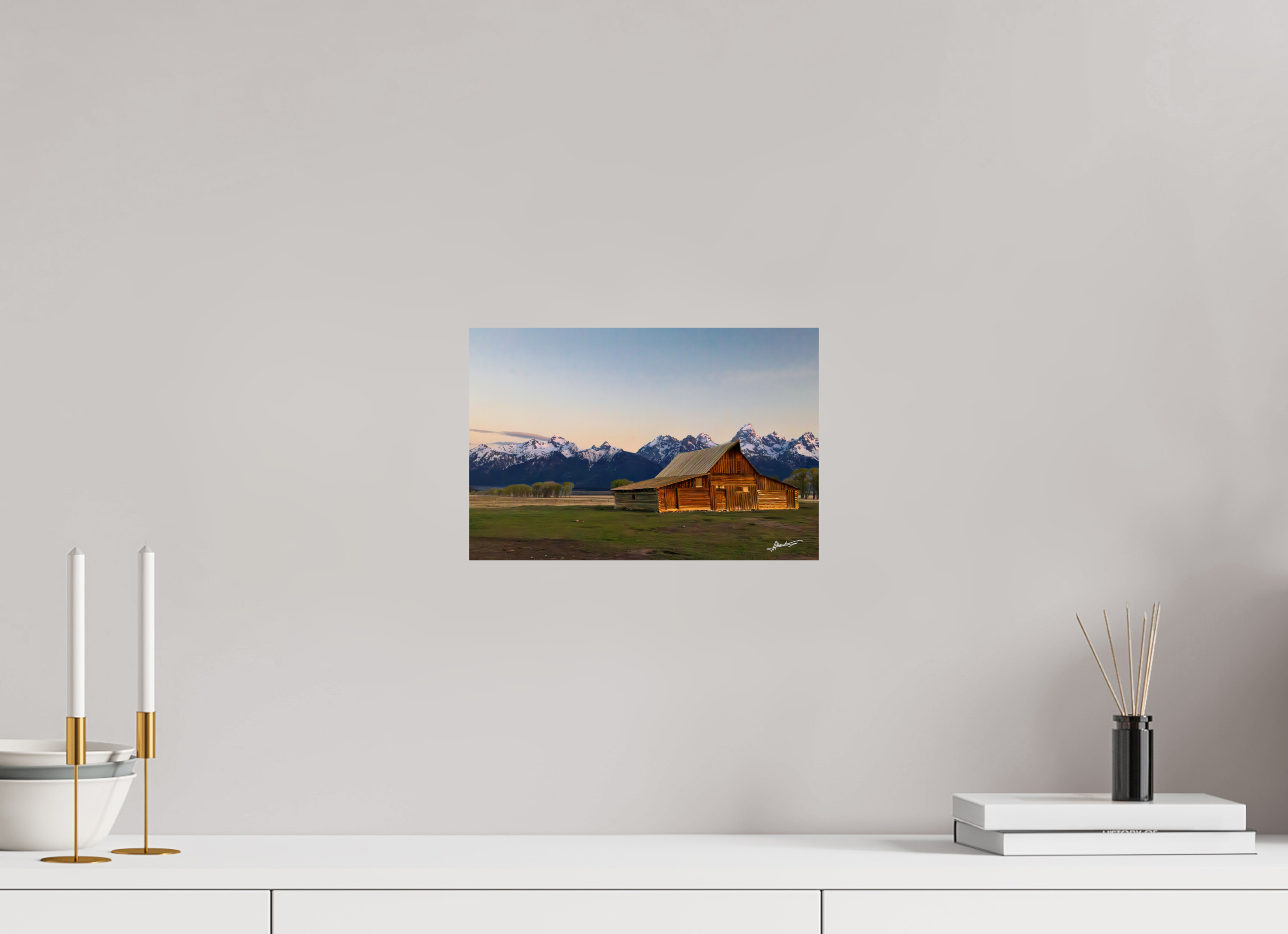 12 x 8″, Fine Art Dibond Sunrise on the T.A. Barn