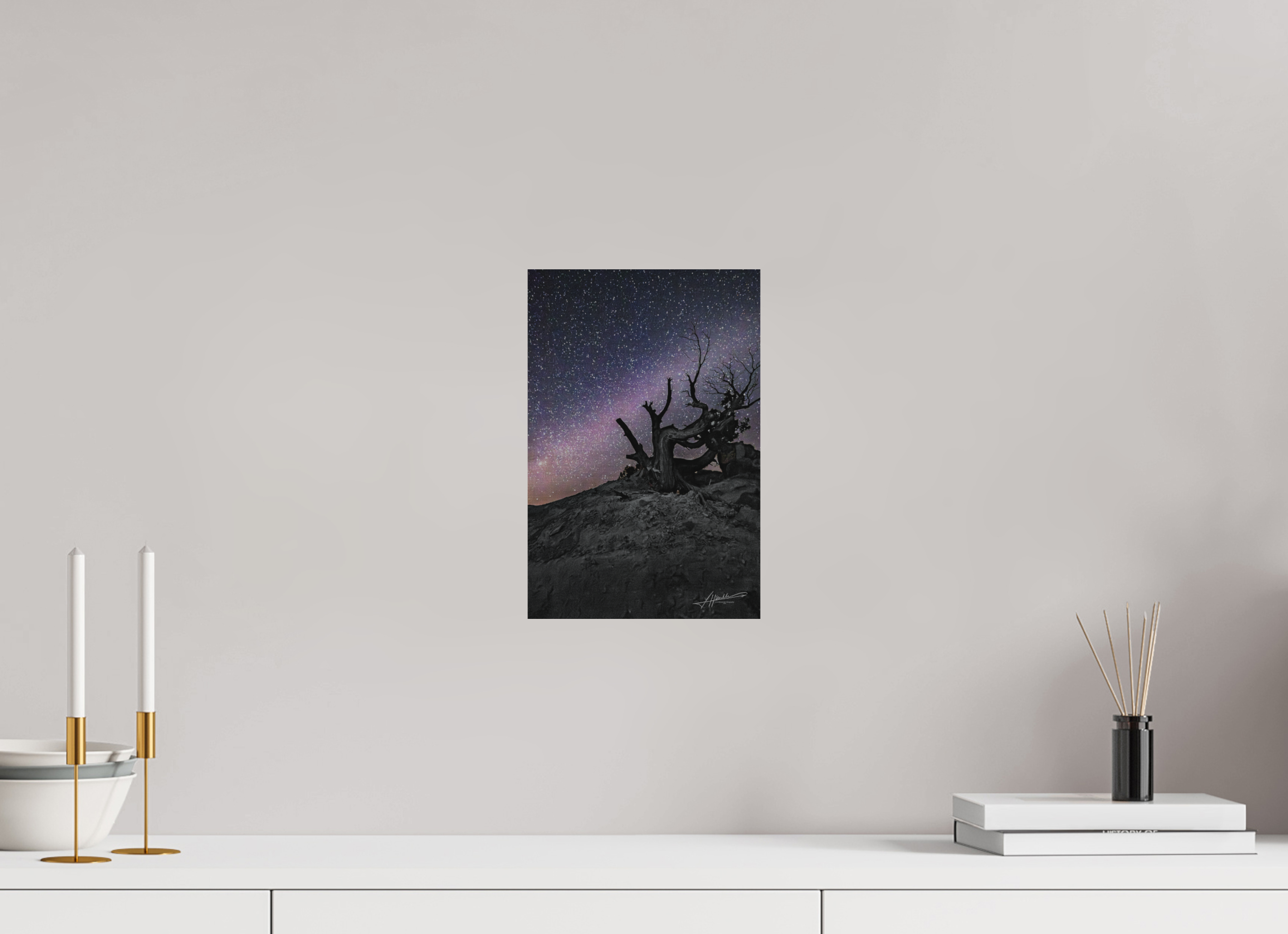 8 x 12″, Direct Brushed Aluminum Reaching the Milky Way