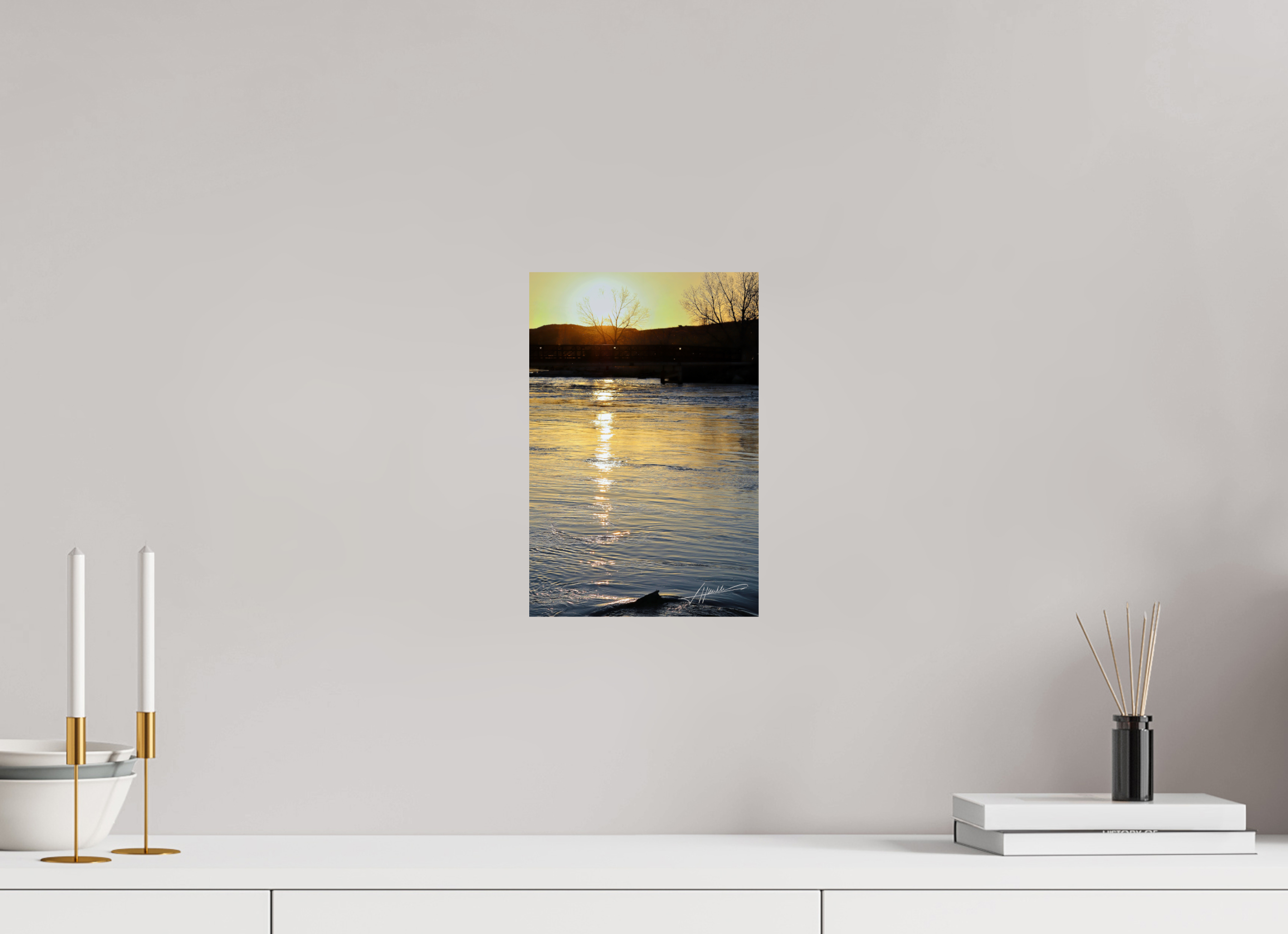 8 x 12″, Metallic Photo Print On Fuji Crystal Pearl Sunset on the River