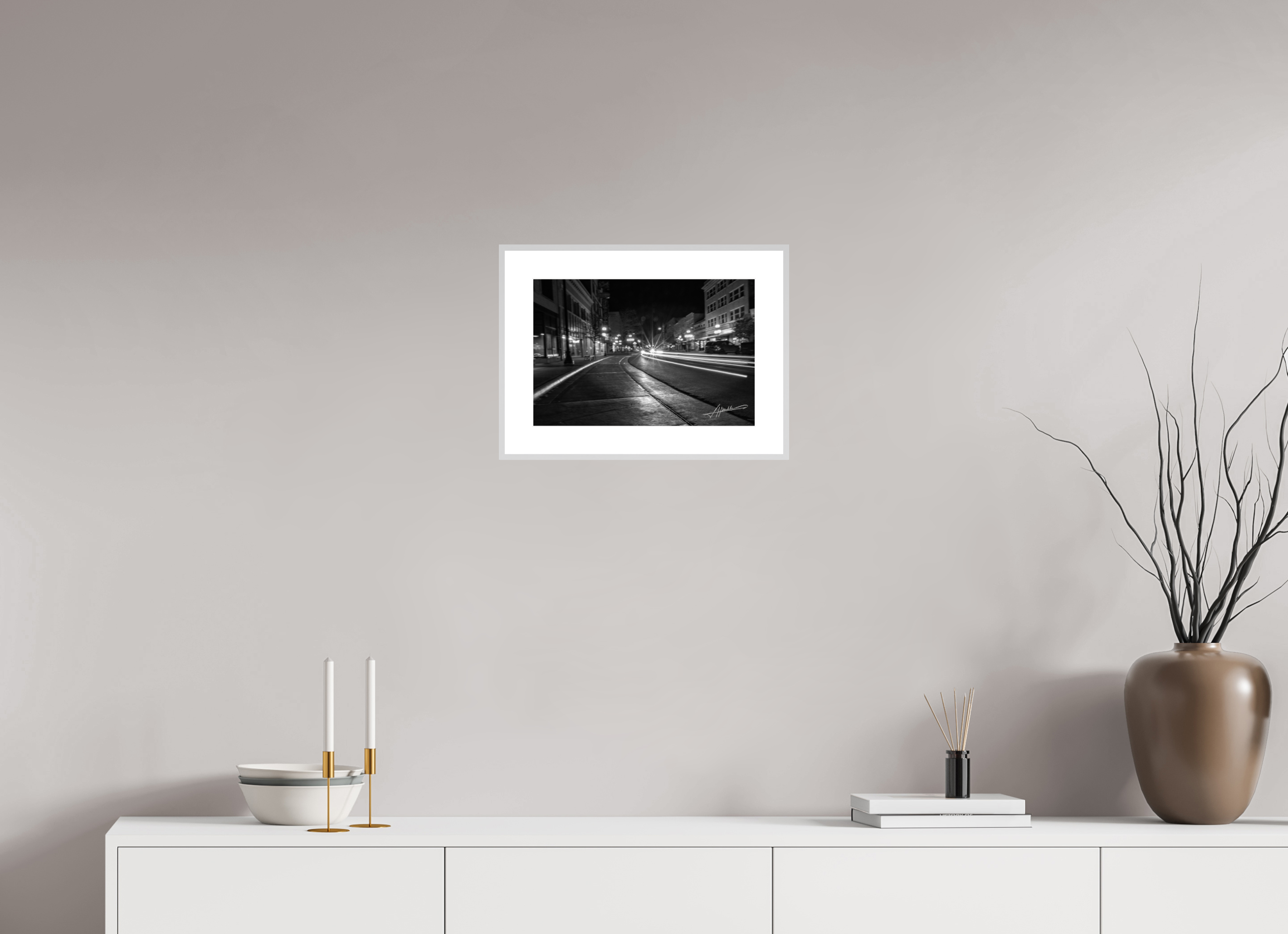 15 x 10″, Changeable Magnetic Frame A Street at Night