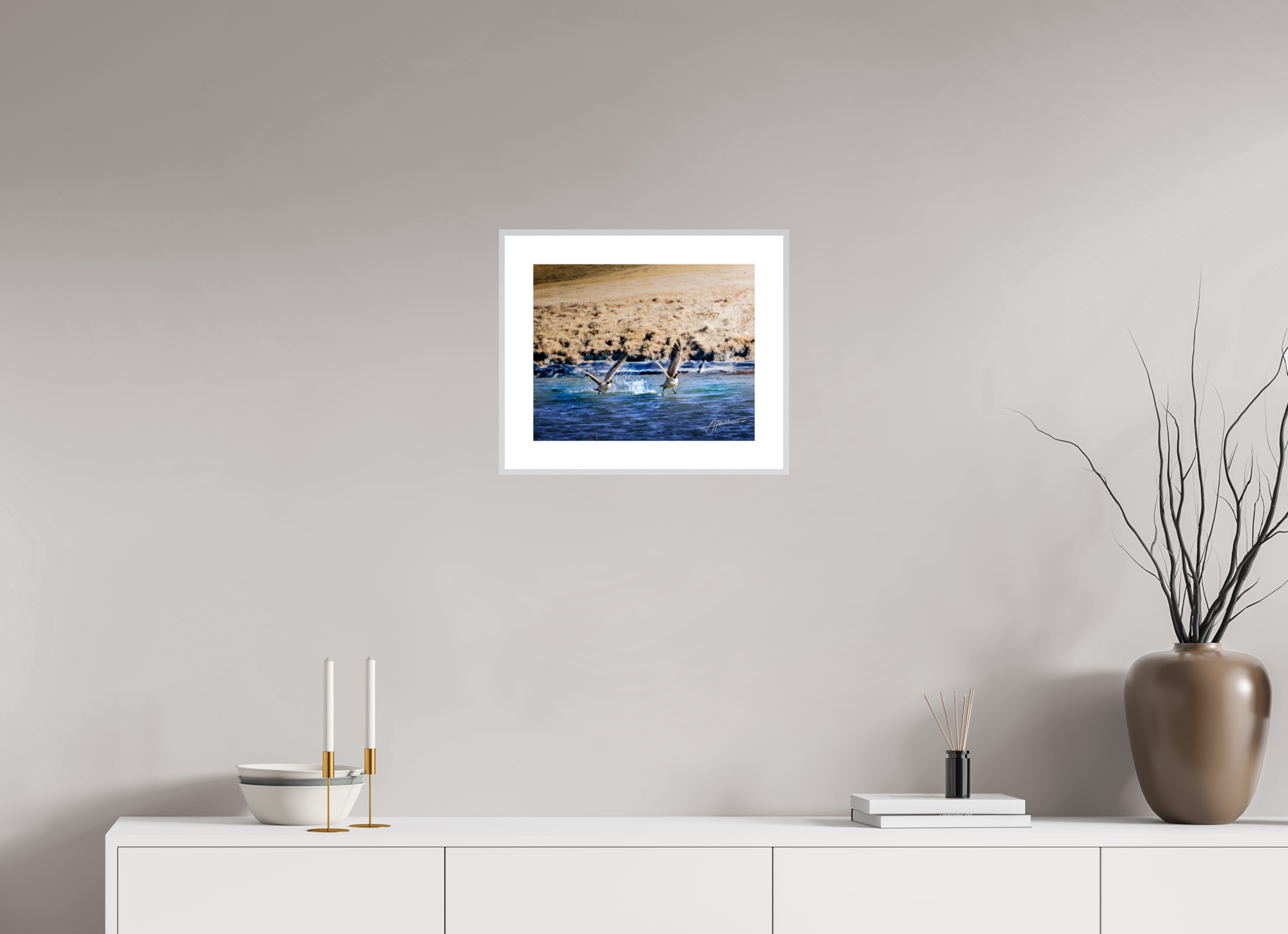 15 x 12″, Changeable Magnetic Frame Geese Taking Flight