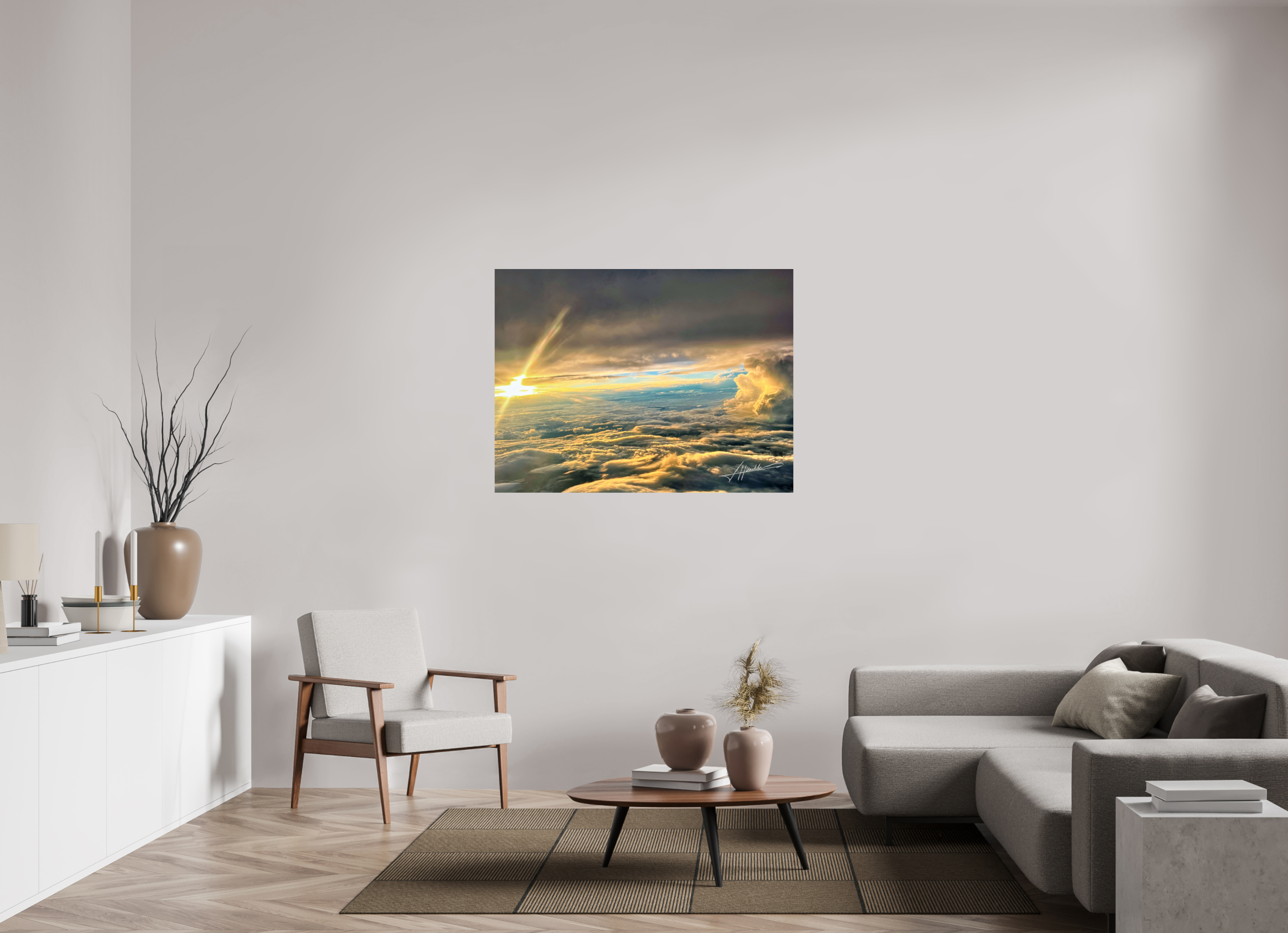48 x 36″, ChromaLuxe HD Metal Above the clouds