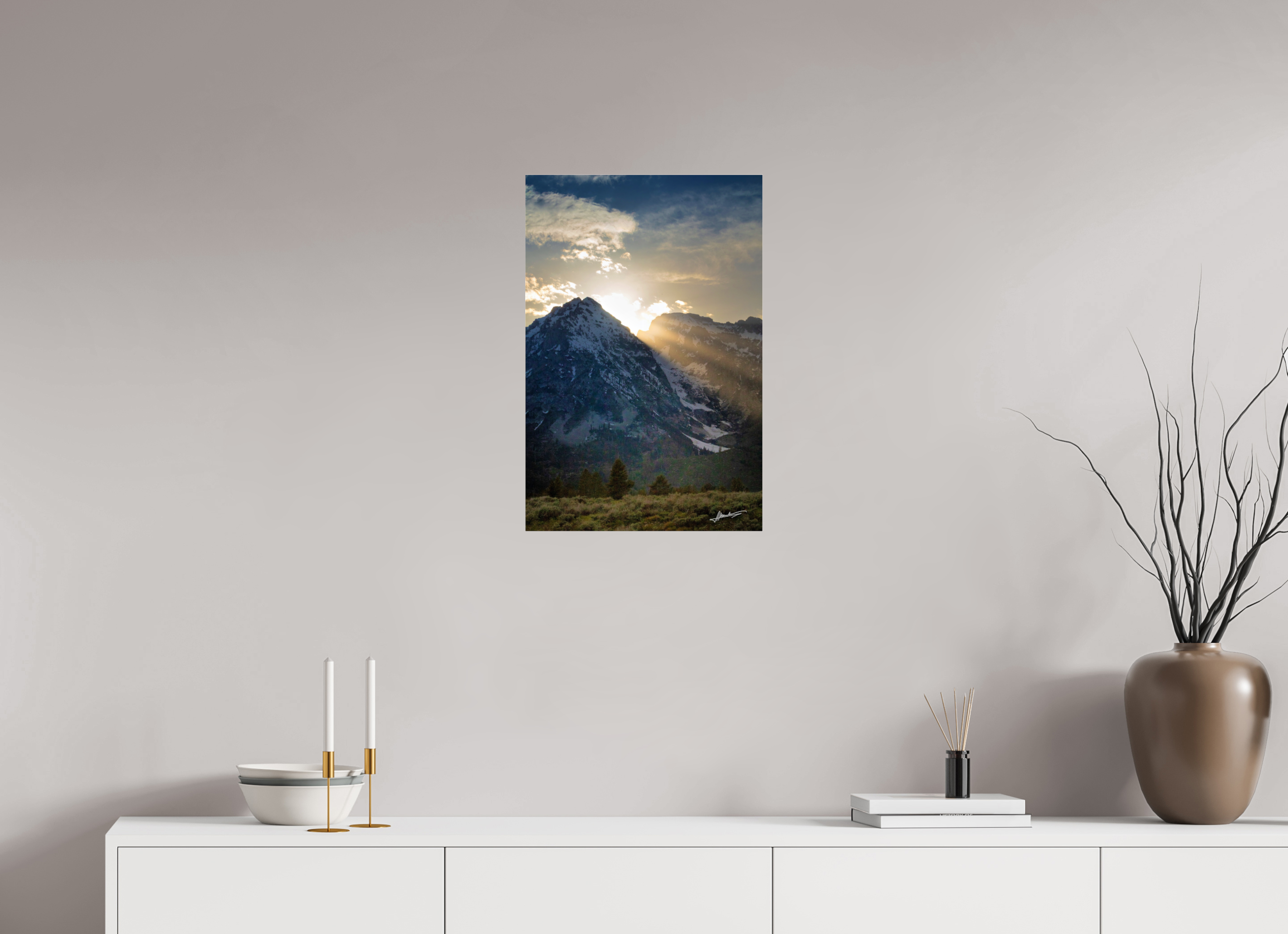 16 x 24″, Metallic Under Acrylic Light on the Valley