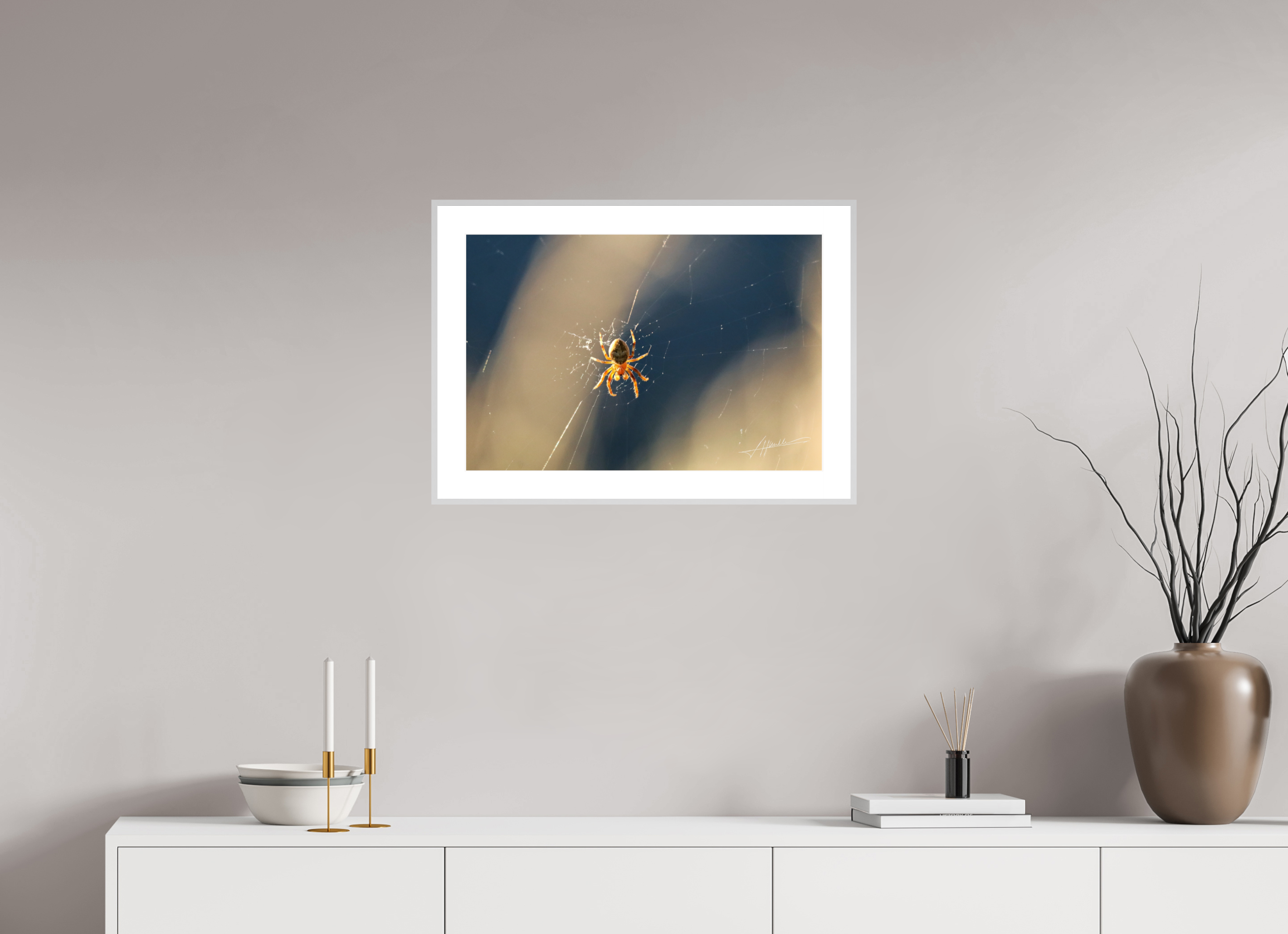24 x 16″, Changeable Magnetic Frame Tattered Web