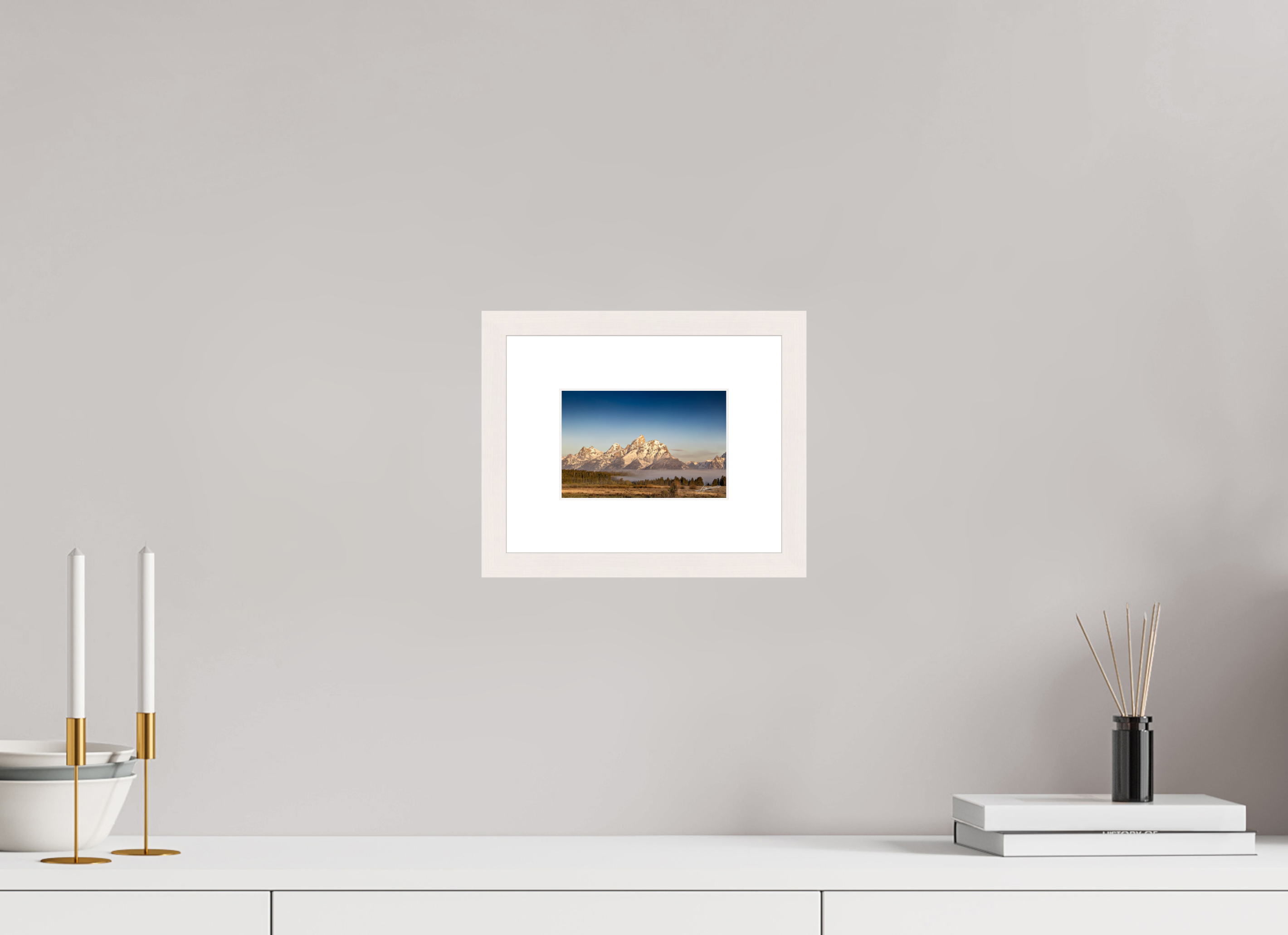 6 x 4″, Solid Wood Frame with Passe-partout Above the Fog