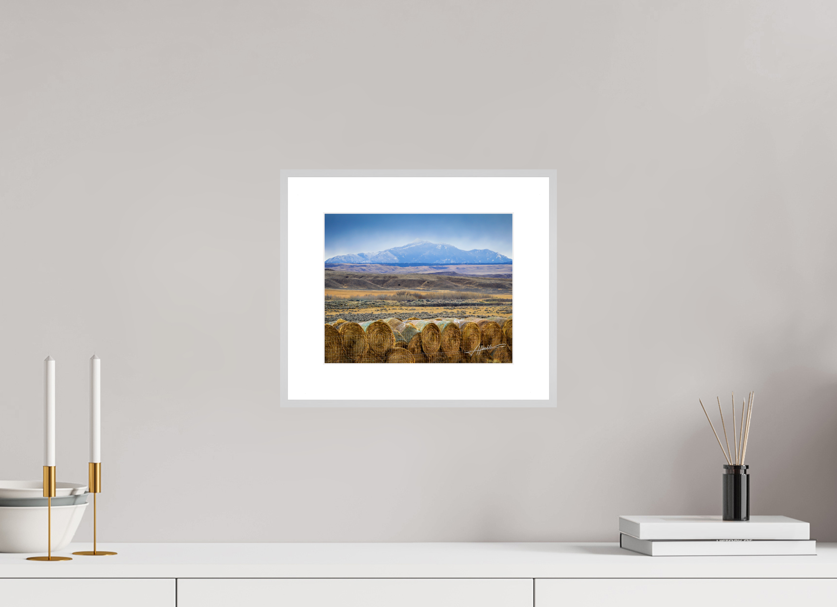 10 x 8″, Changeable Magnetic Frame Hay Bales on the Prairie