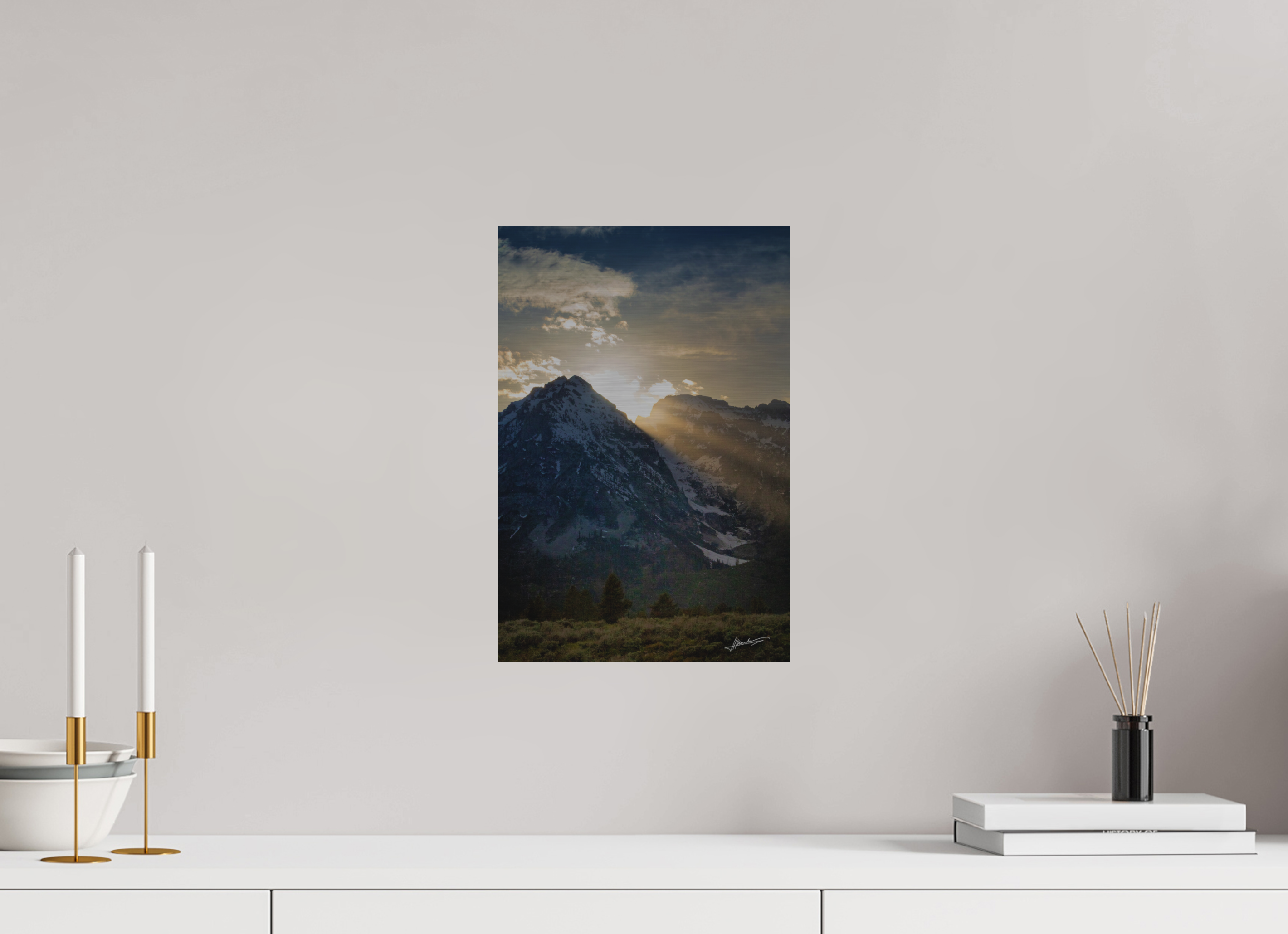 10 x 15″, Direct Brushed Aluminum Light on the Valley