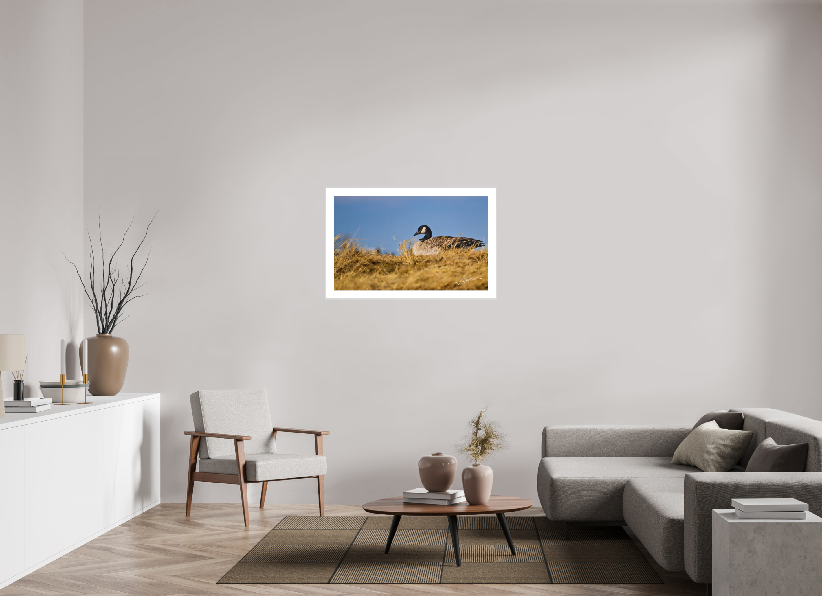 38.9 x 24″, Changeable Magnetic Frame The Nesting Goose