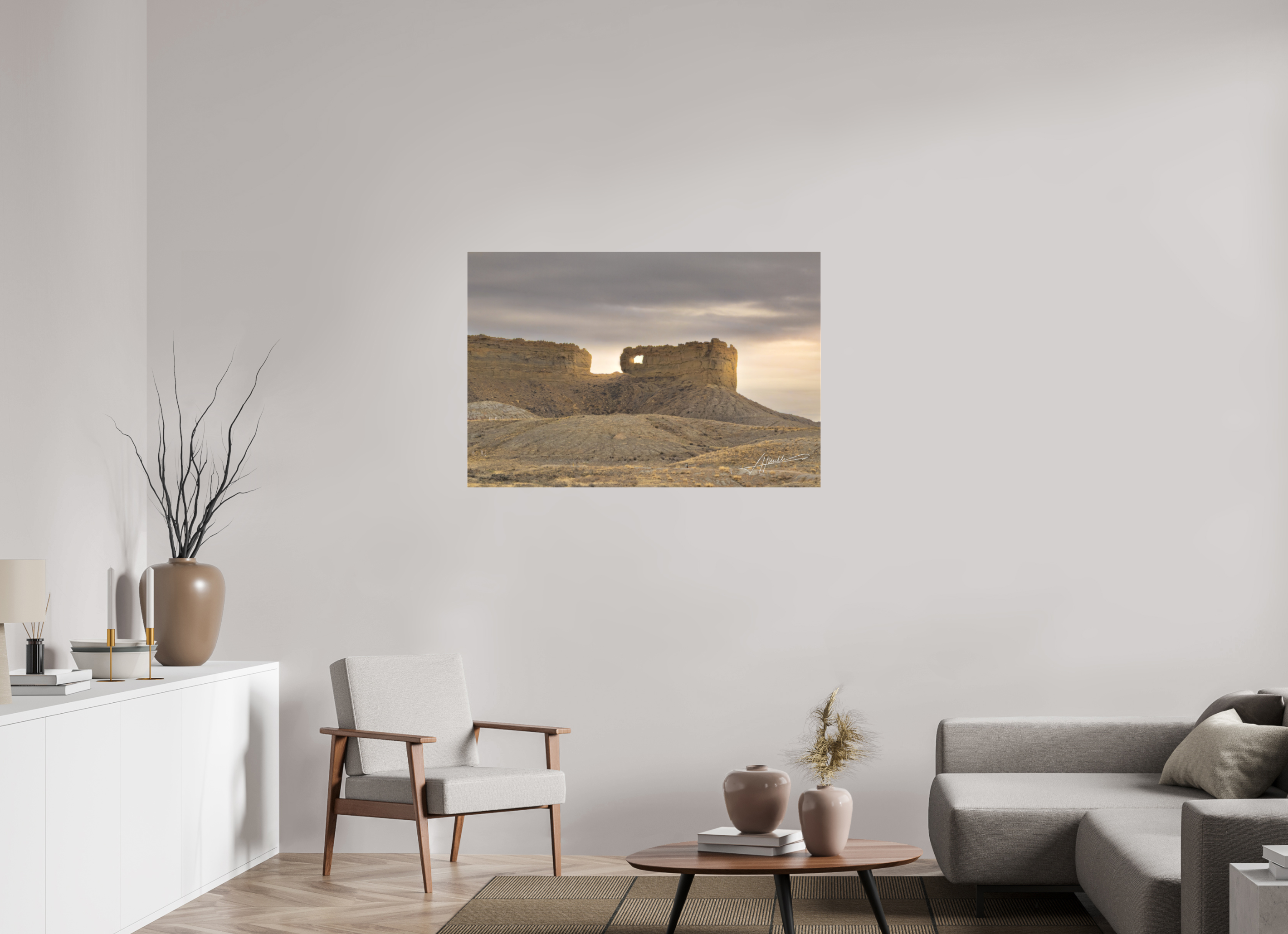 45 x 30″, Fine Pigment Under Acrylic Sun on the Buttes