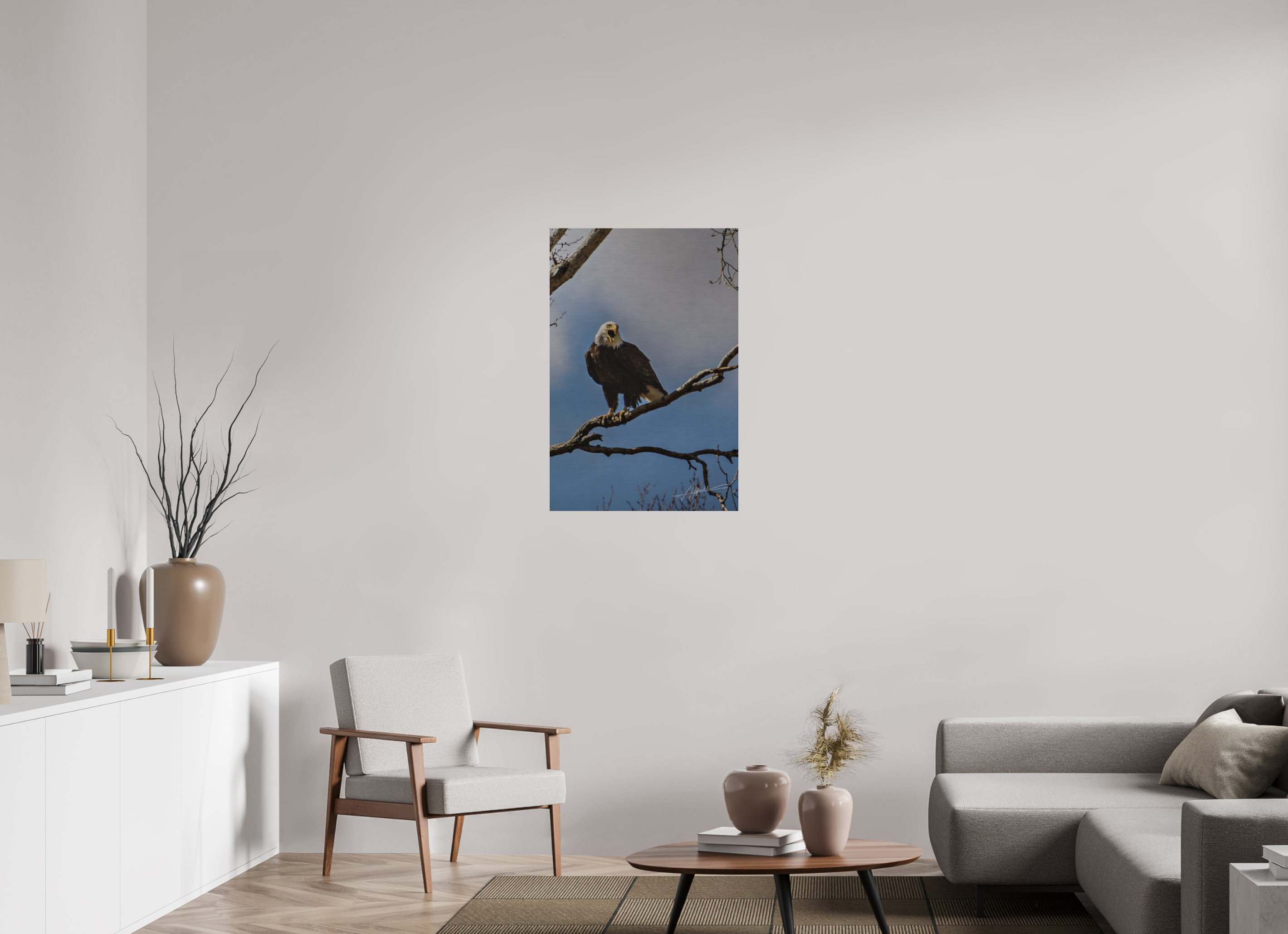 24 x 36″, Direct Brushed Aluminum The Eagle's Call