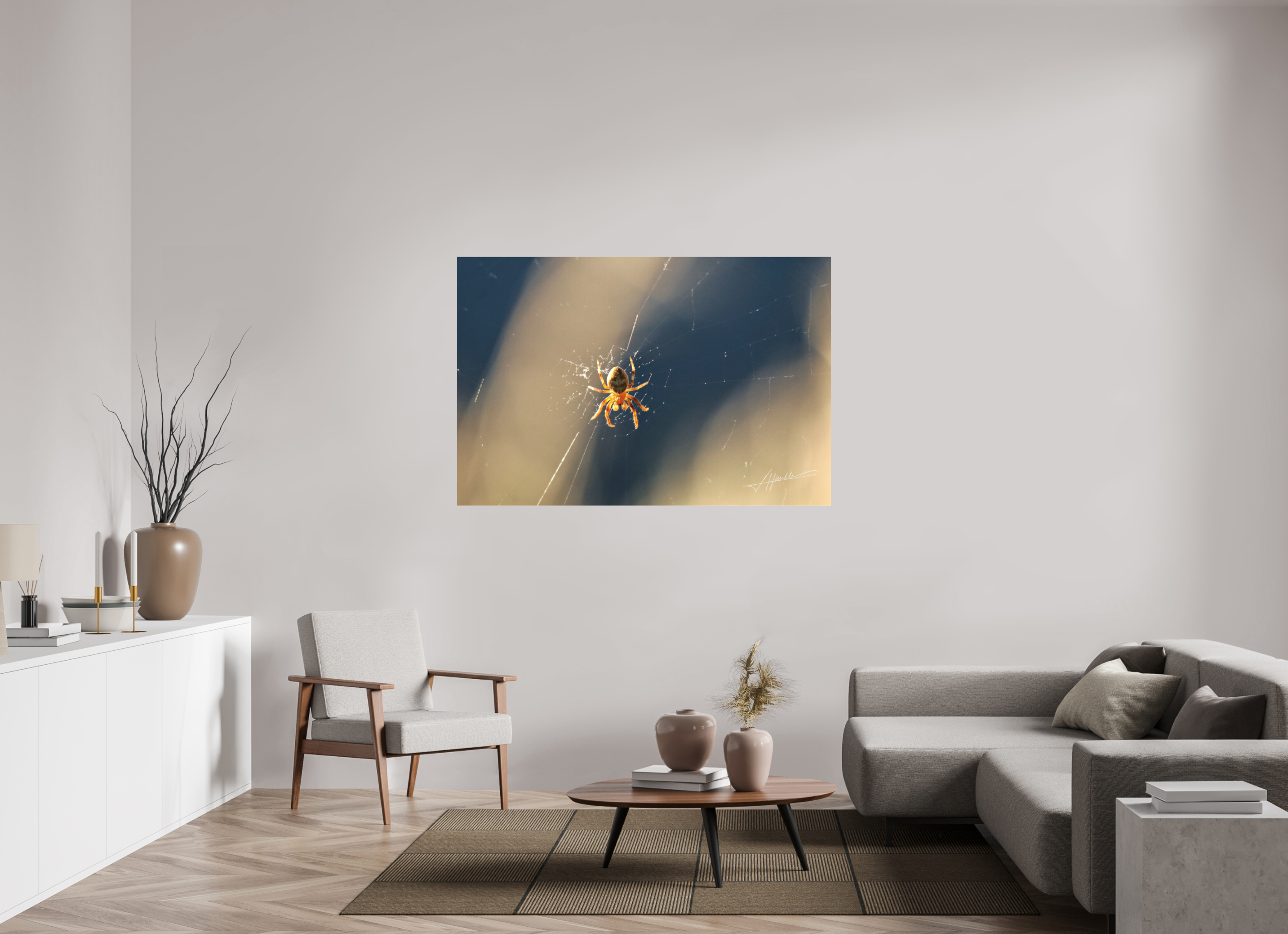 60 x 40″, Fine Pigment Under Acrylic Tattered Web