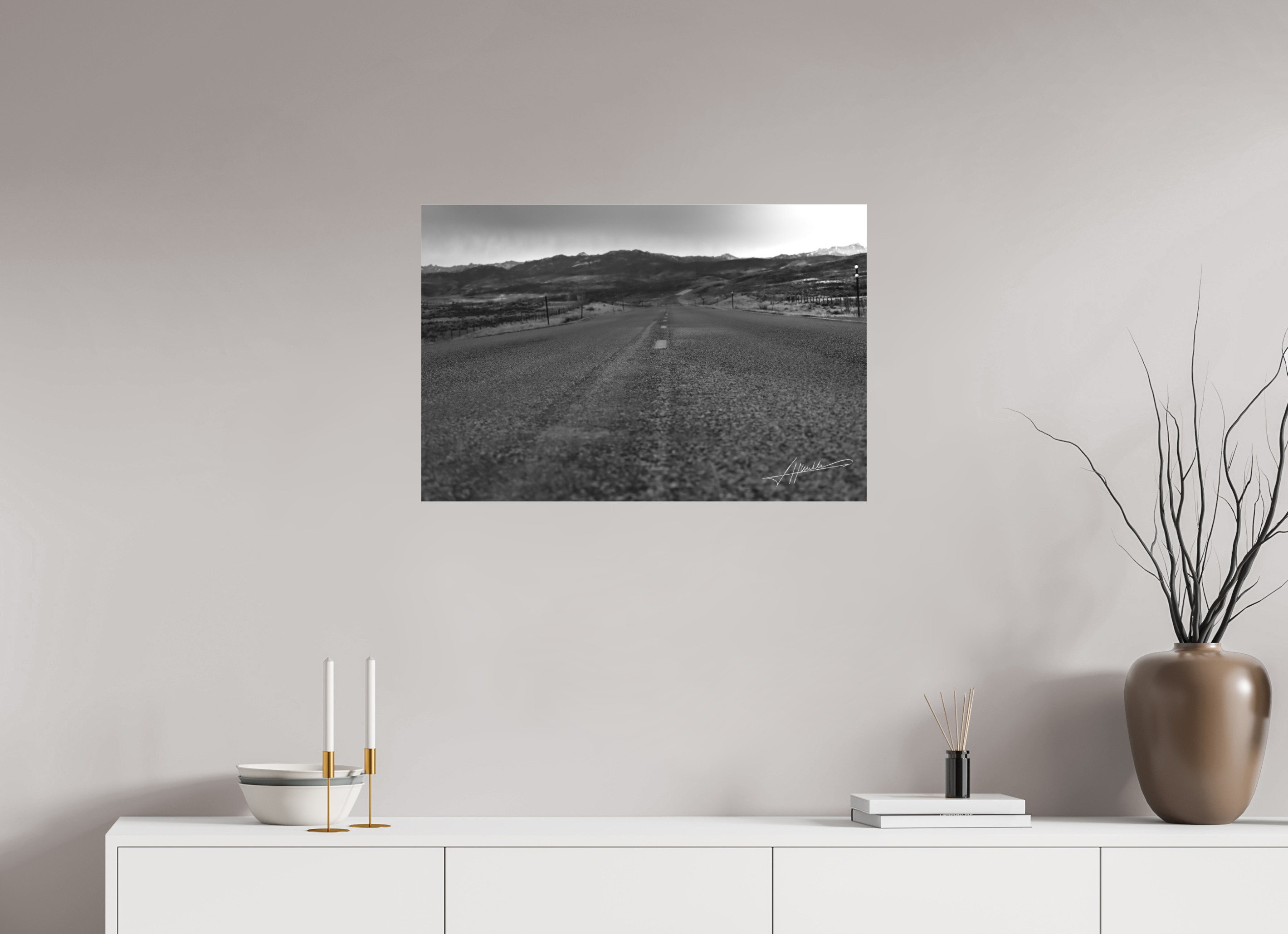 30 x 20″, Ilford BW Acrylic Highway to the Storm