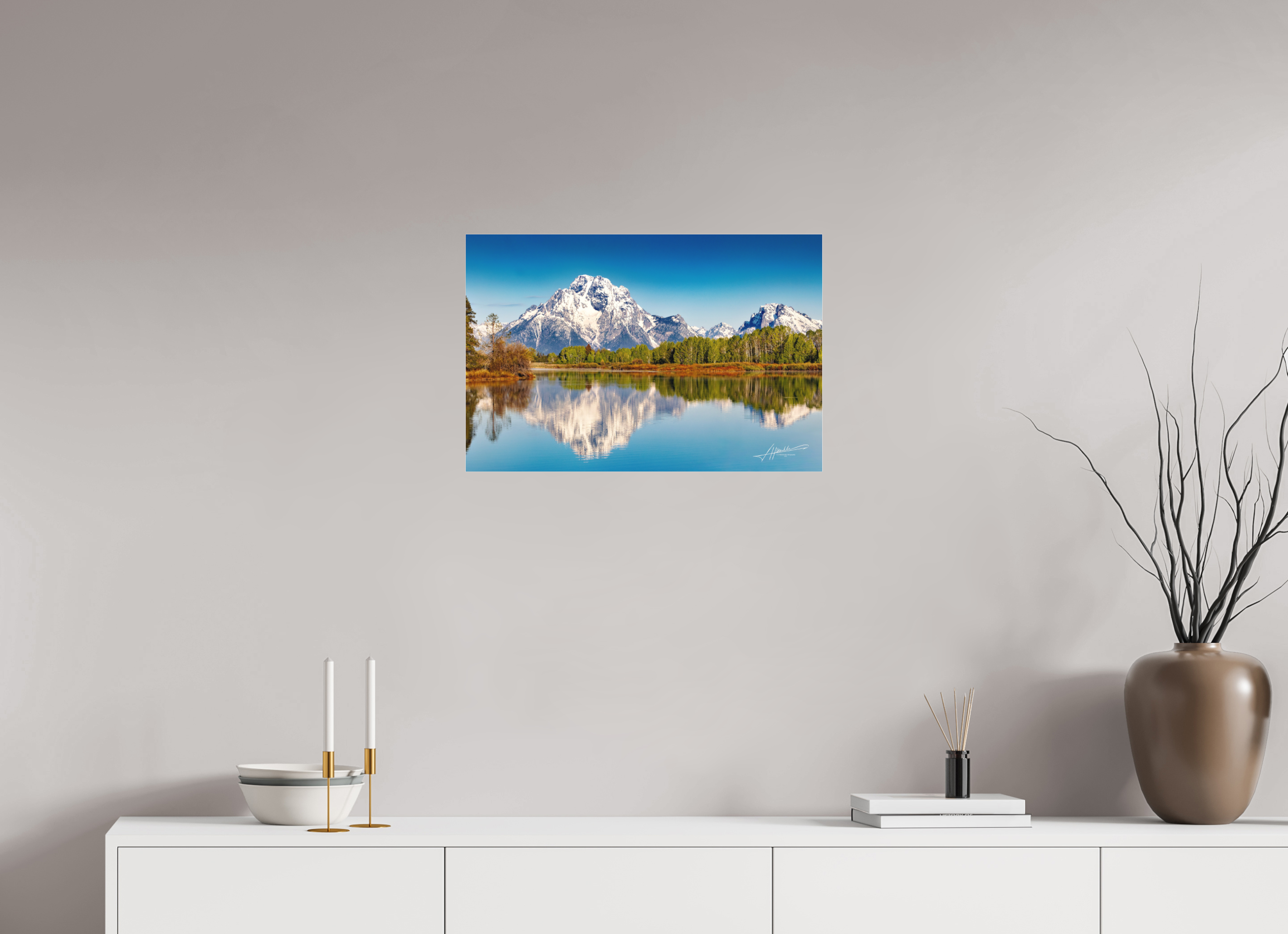 24 x 16″, Fine Pigment Under Acrylic Serene Reflection