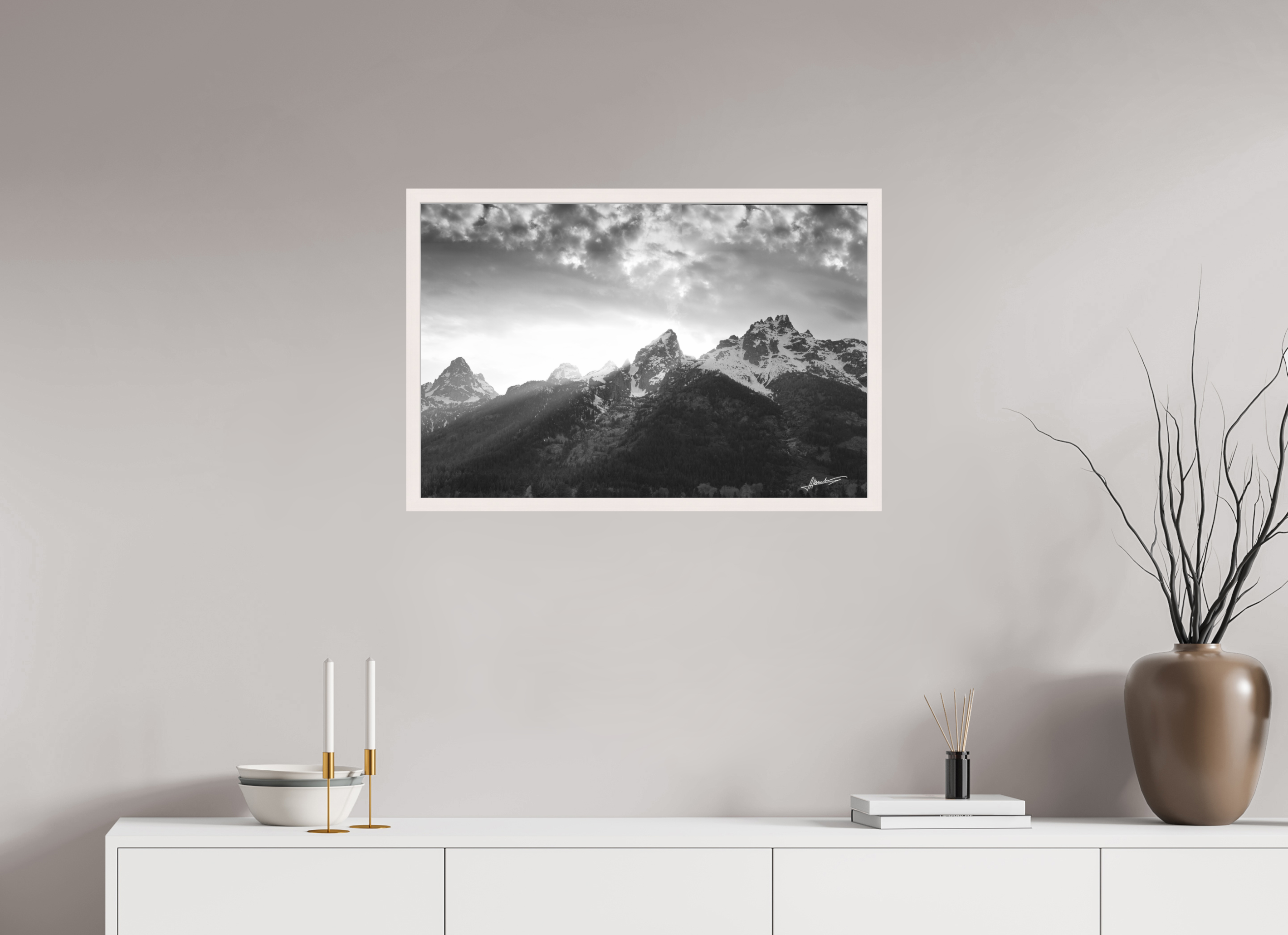 30 x 20″, Shadow Box Frame Nostalgic Tetons