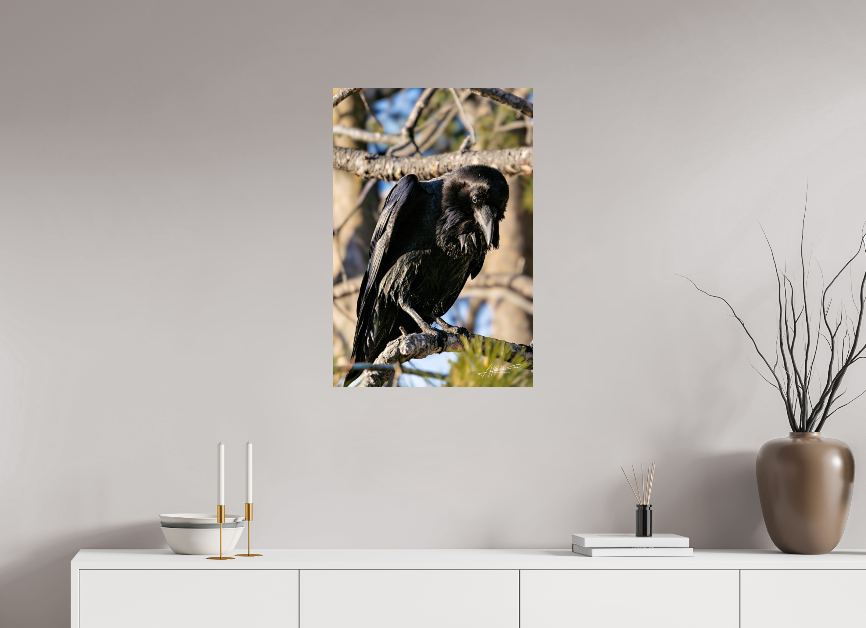 20 x 30″, ChromaLuxe HD Metal Morning Raven