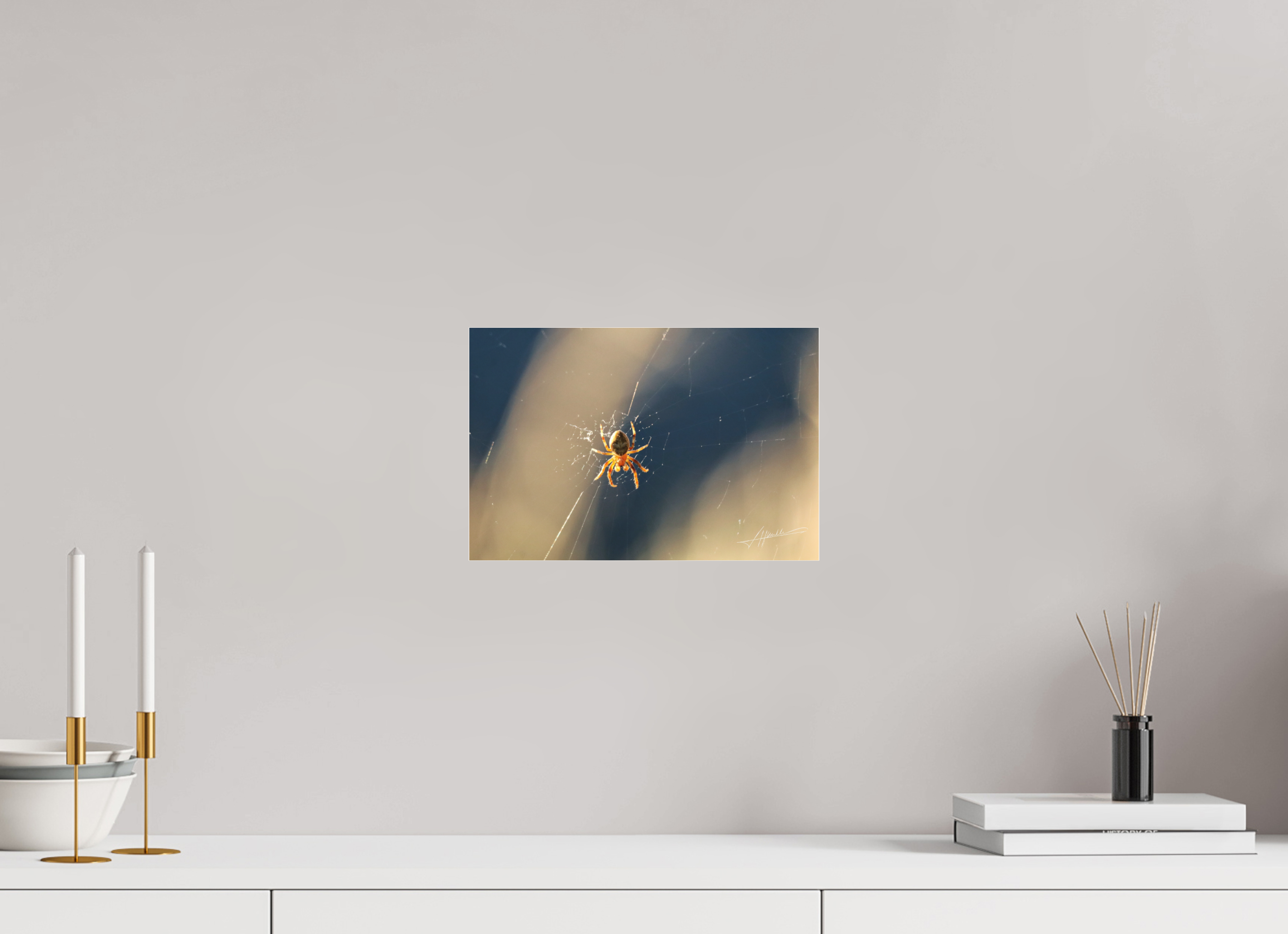 12 x 8″, Fine Pigment Under Acrylic Tattered Web