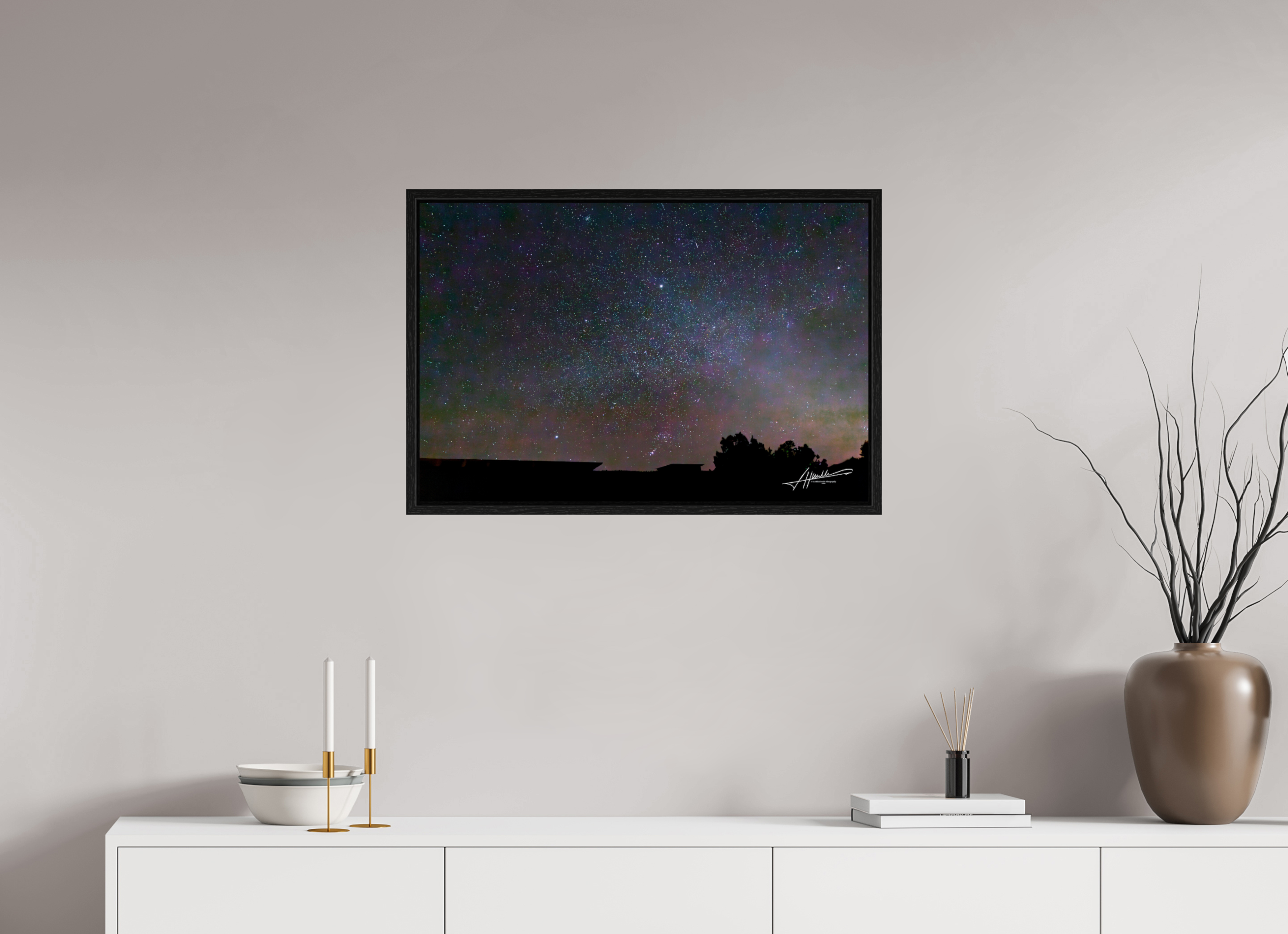 30 x 20″, Floater Frame Watching the Stars