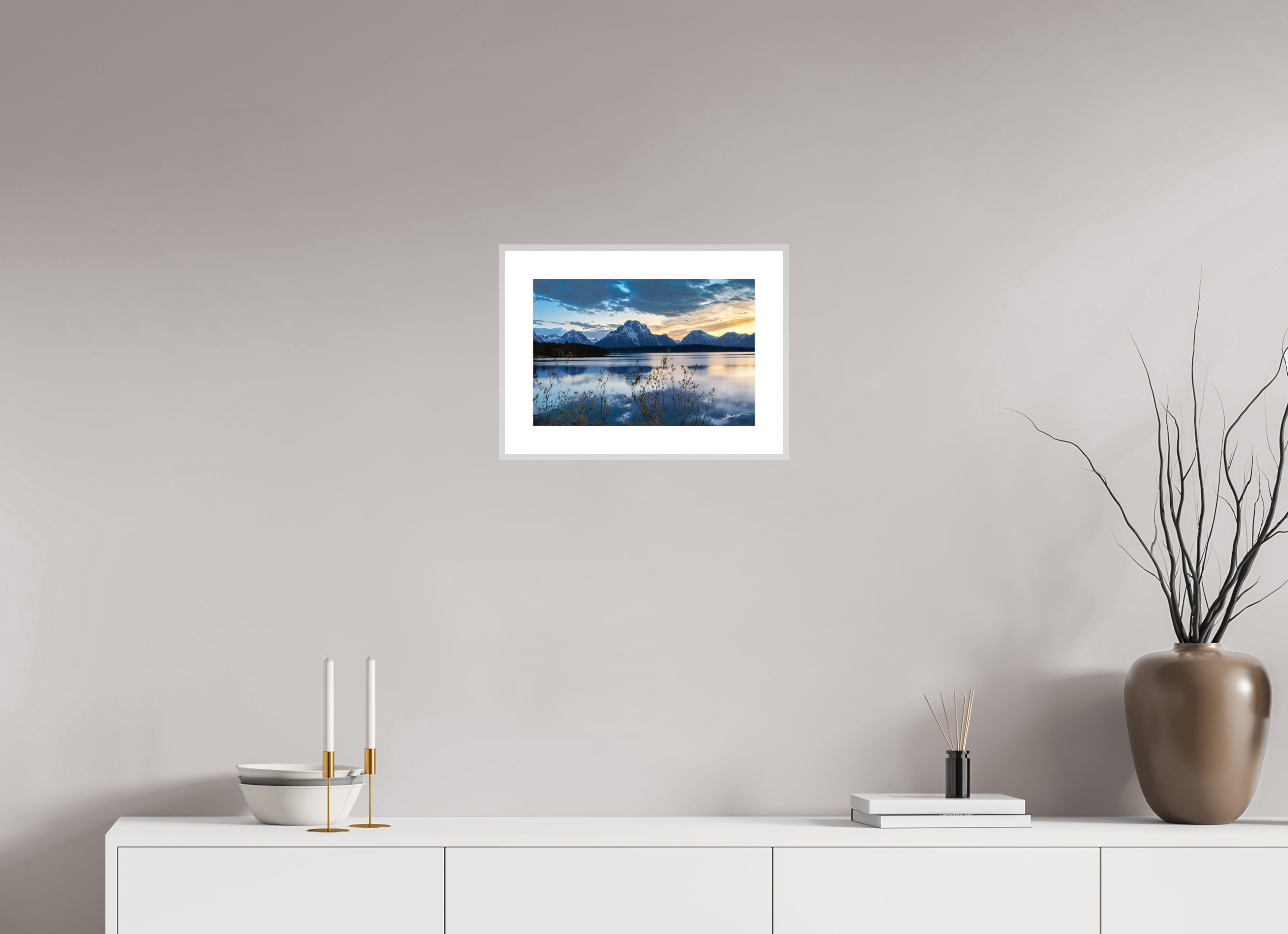 15 x 10″, Changeable Magnetic Frame Sunset on Jackson Lake