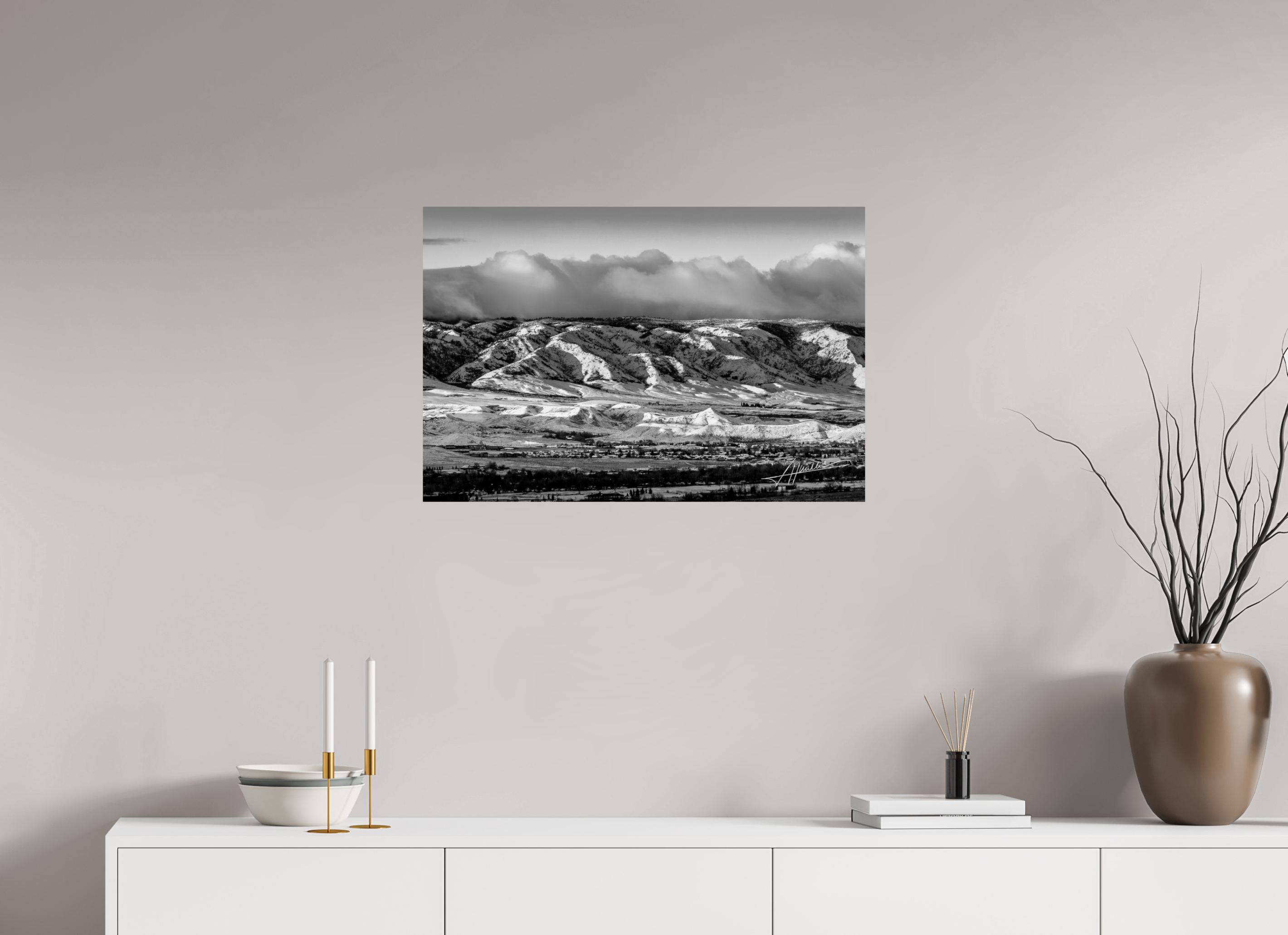 30 x 20″, Photo Print On Ilford Baryta Paper Sunset After a Snow Storm