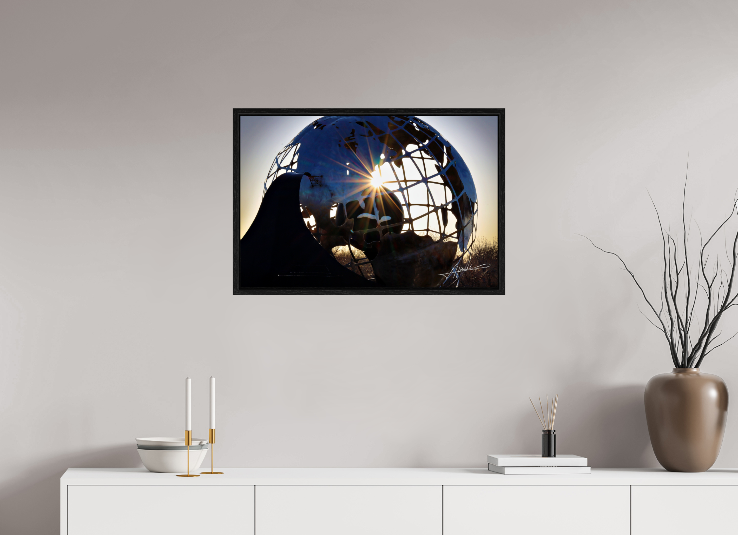 30 x 20″, Floater Frame Oilfield Sculpture