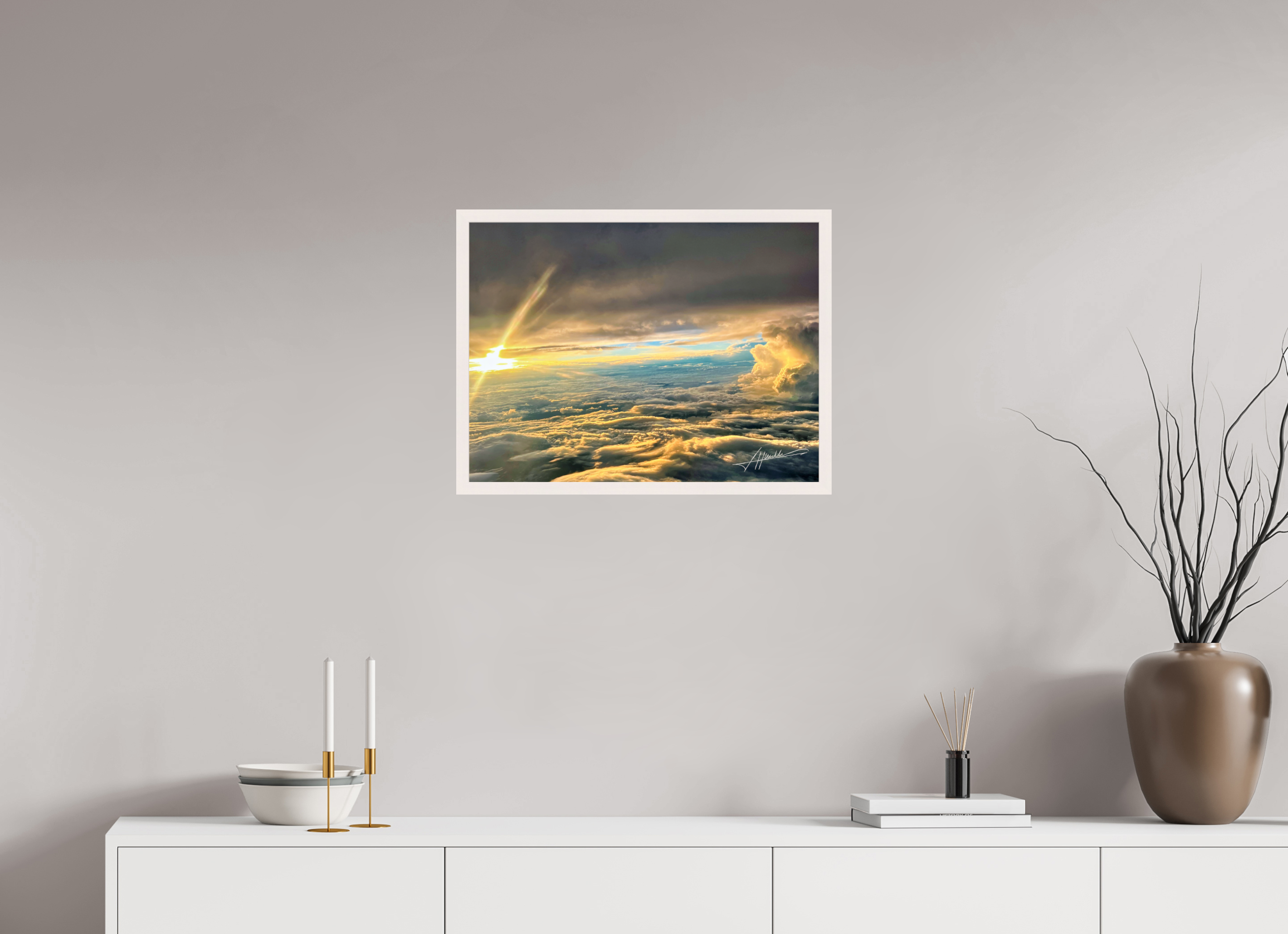 24 x 18″, Gallery Frame Above the clouds