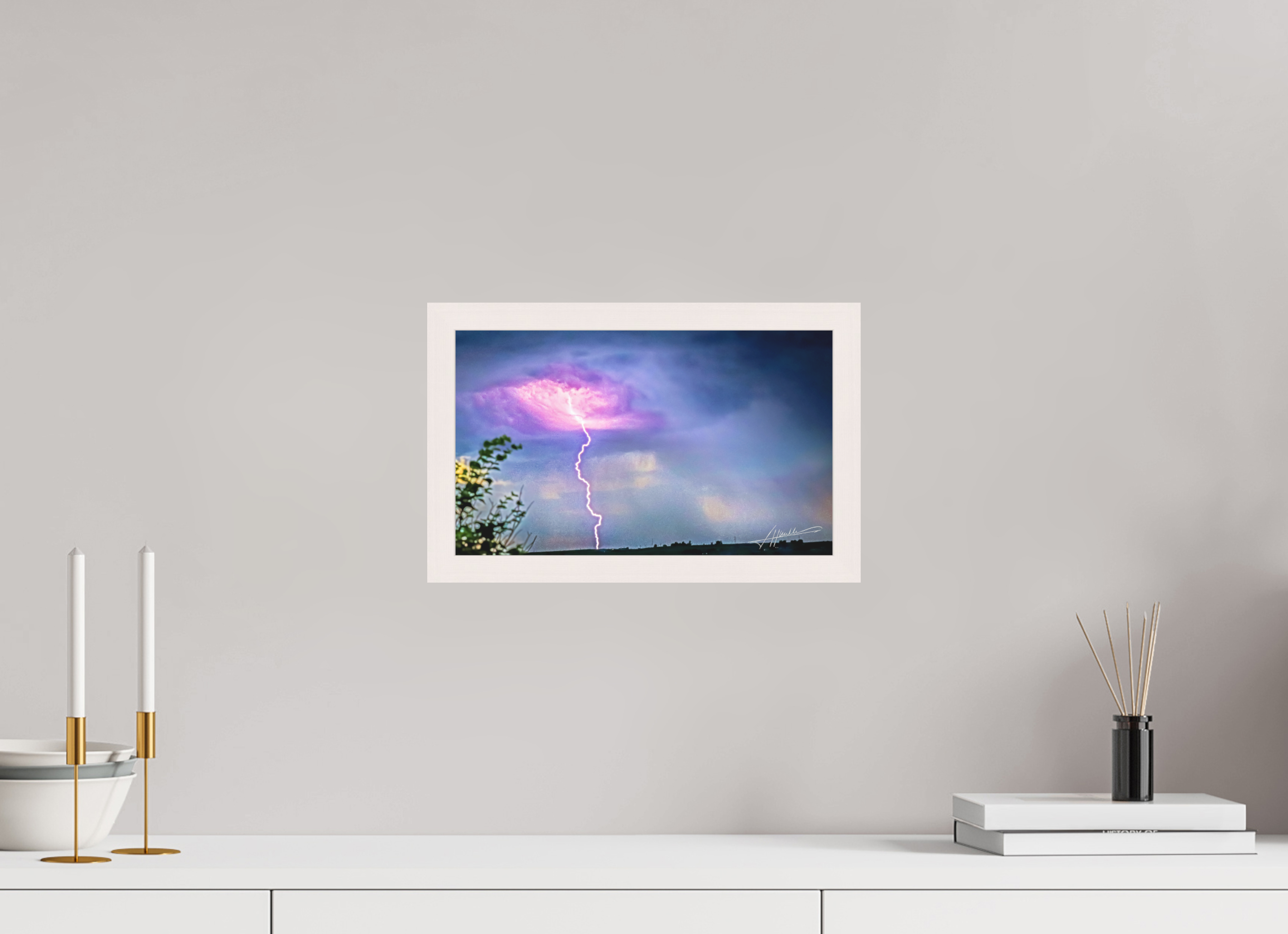 13 x 8″, Shadow Box Frame Lightning Strike