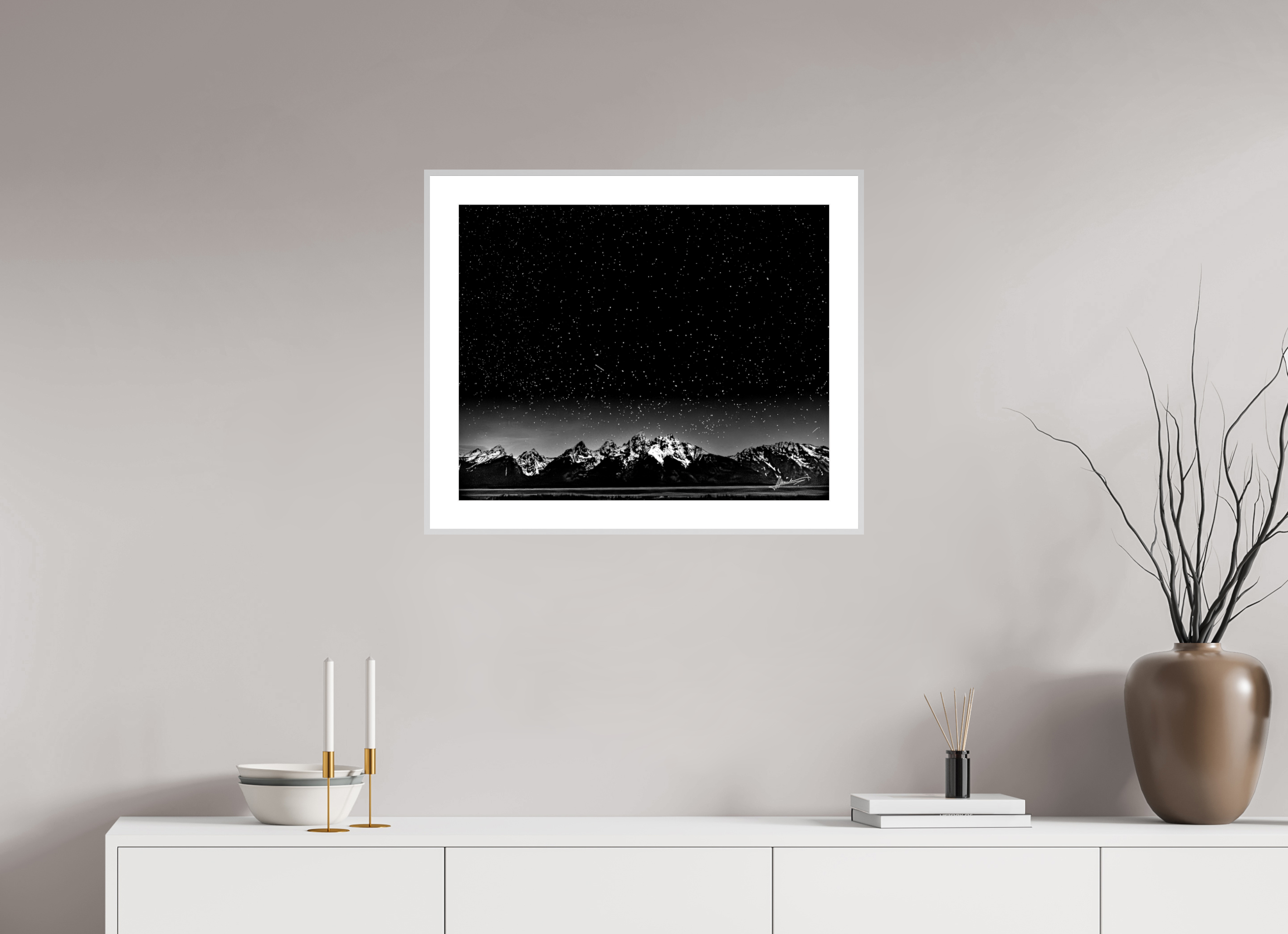 25 x 20″, Changeable Magnetic Frame Midnight in the Rockies