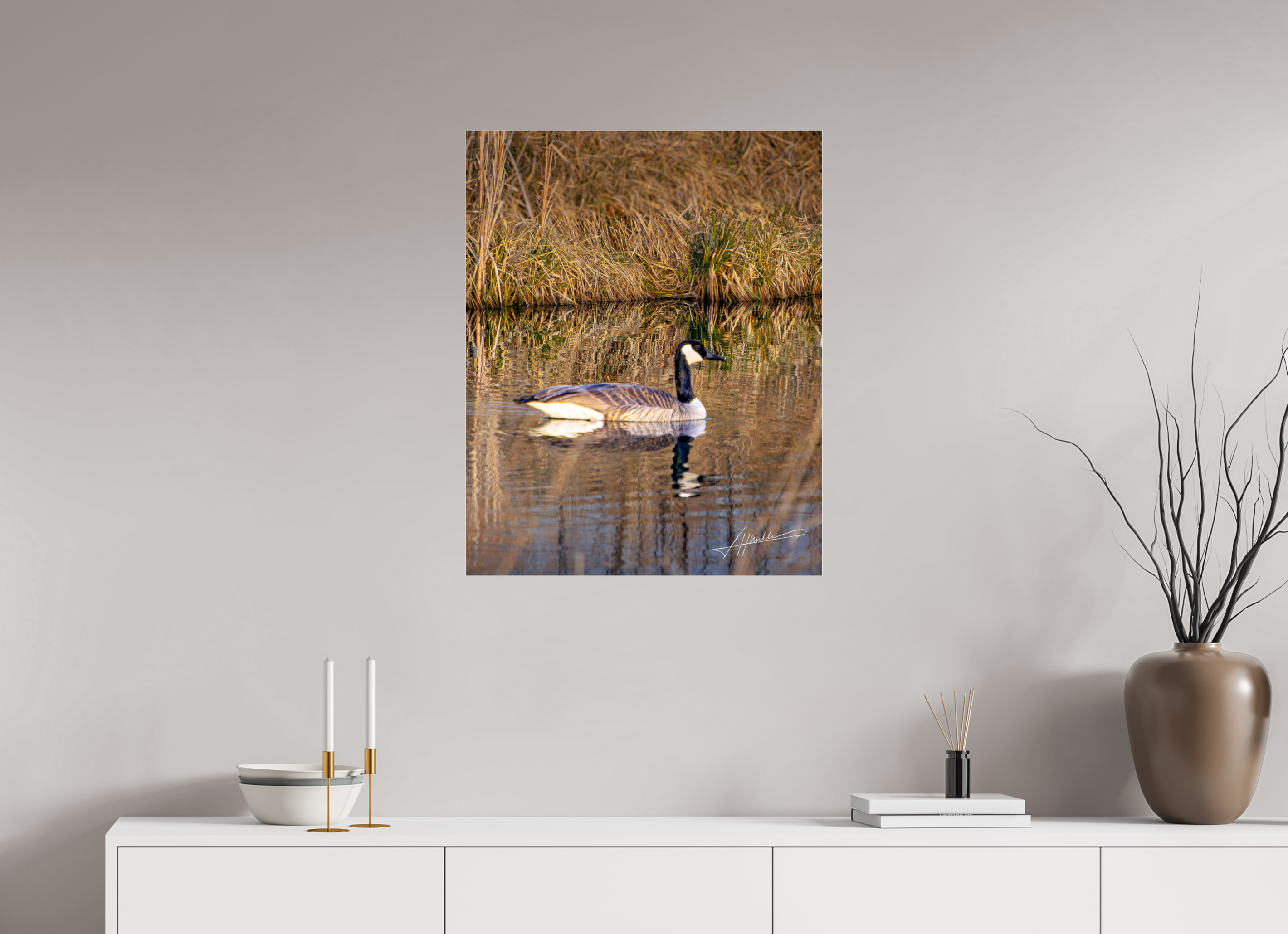 24 x 30″, Metallic Under Acrylic A Swimming Reflection