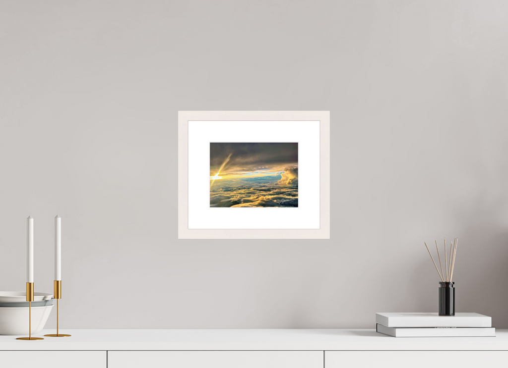 8 x 6″, Solid Wood Frame with Passe-partout Above the clouds