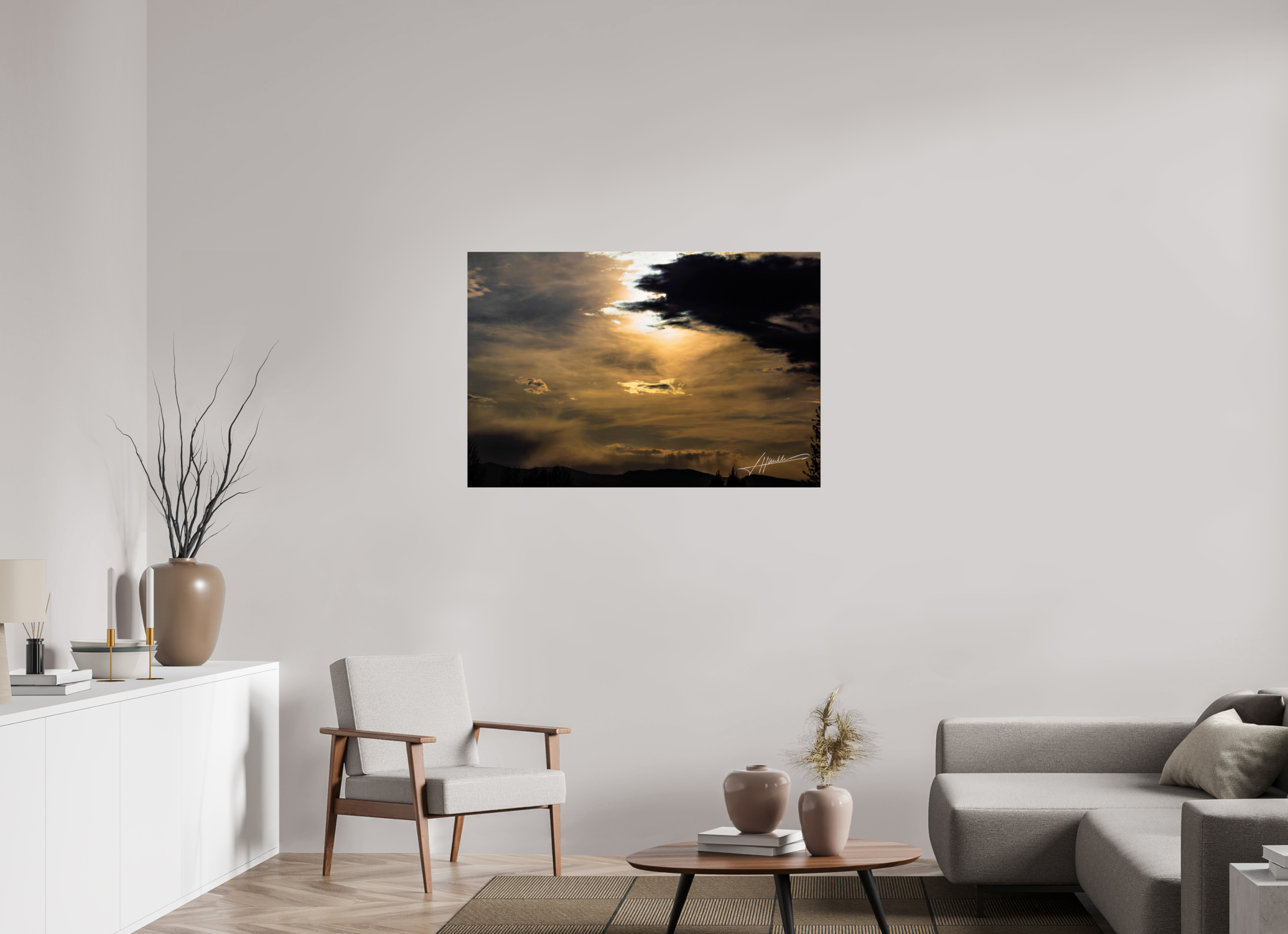 45 x 30″, Photo Print Under Acrylic Glass Silver Lining
