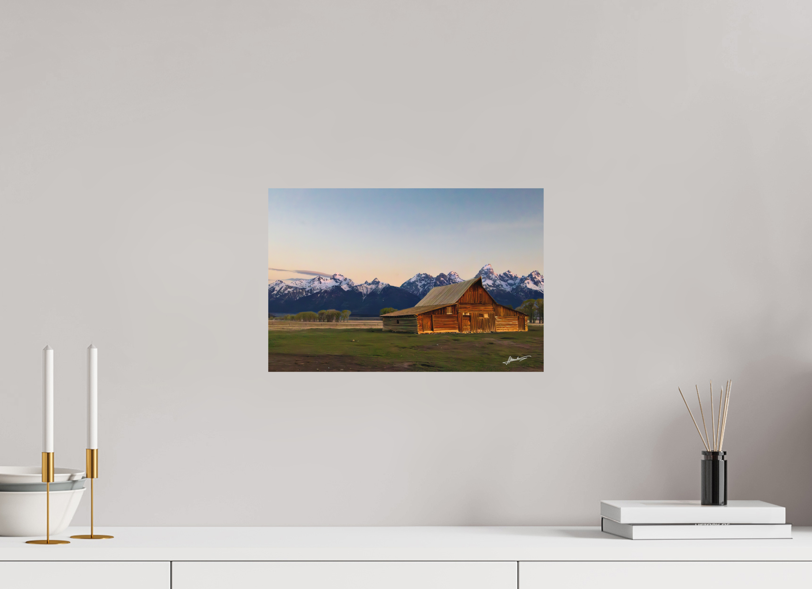 15 x 10″, Metal Dibond Sunrise on the T.A. Barn