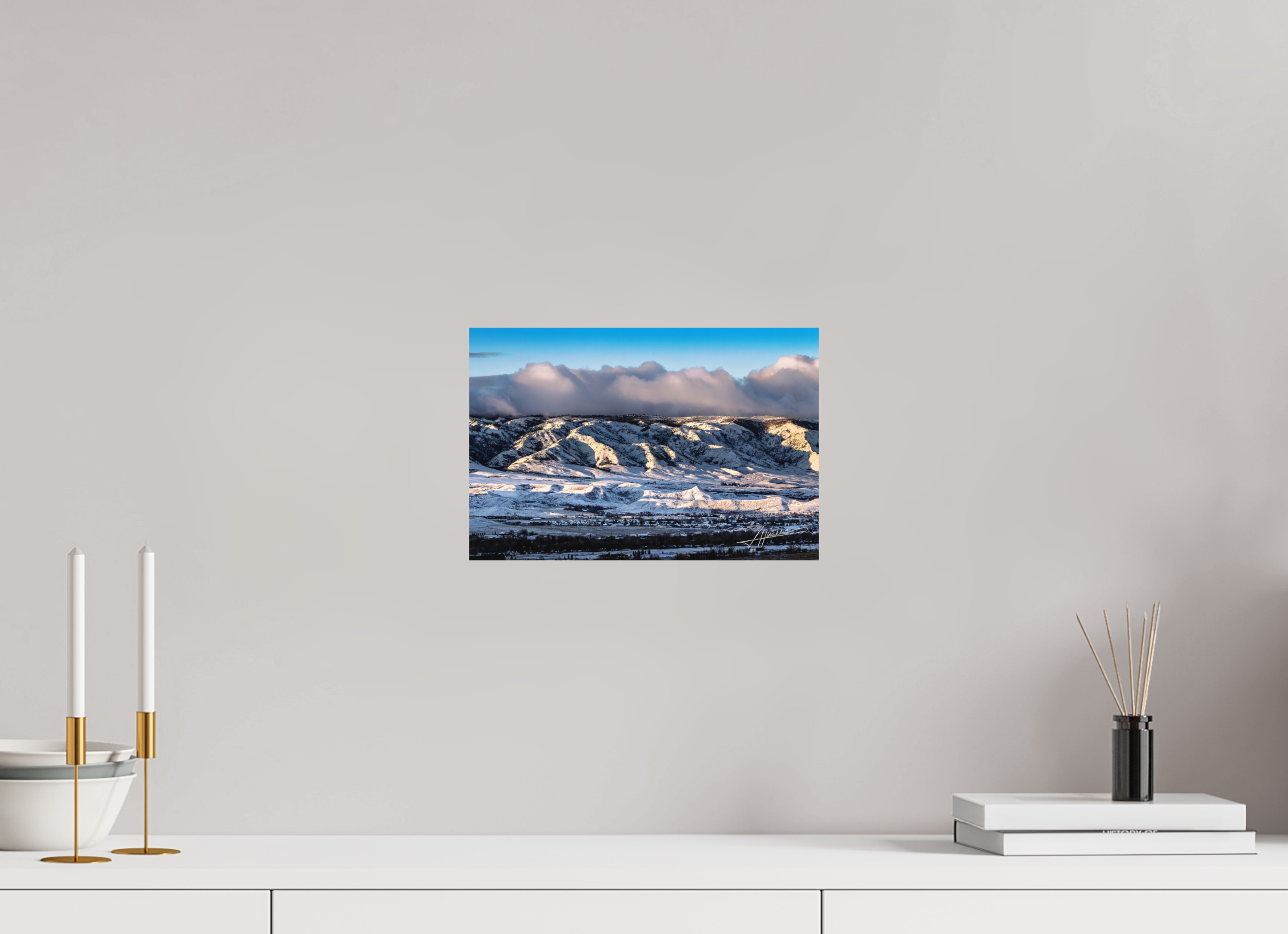 12 x 8″, Metal Dibond Sunset After a Snow Storm
