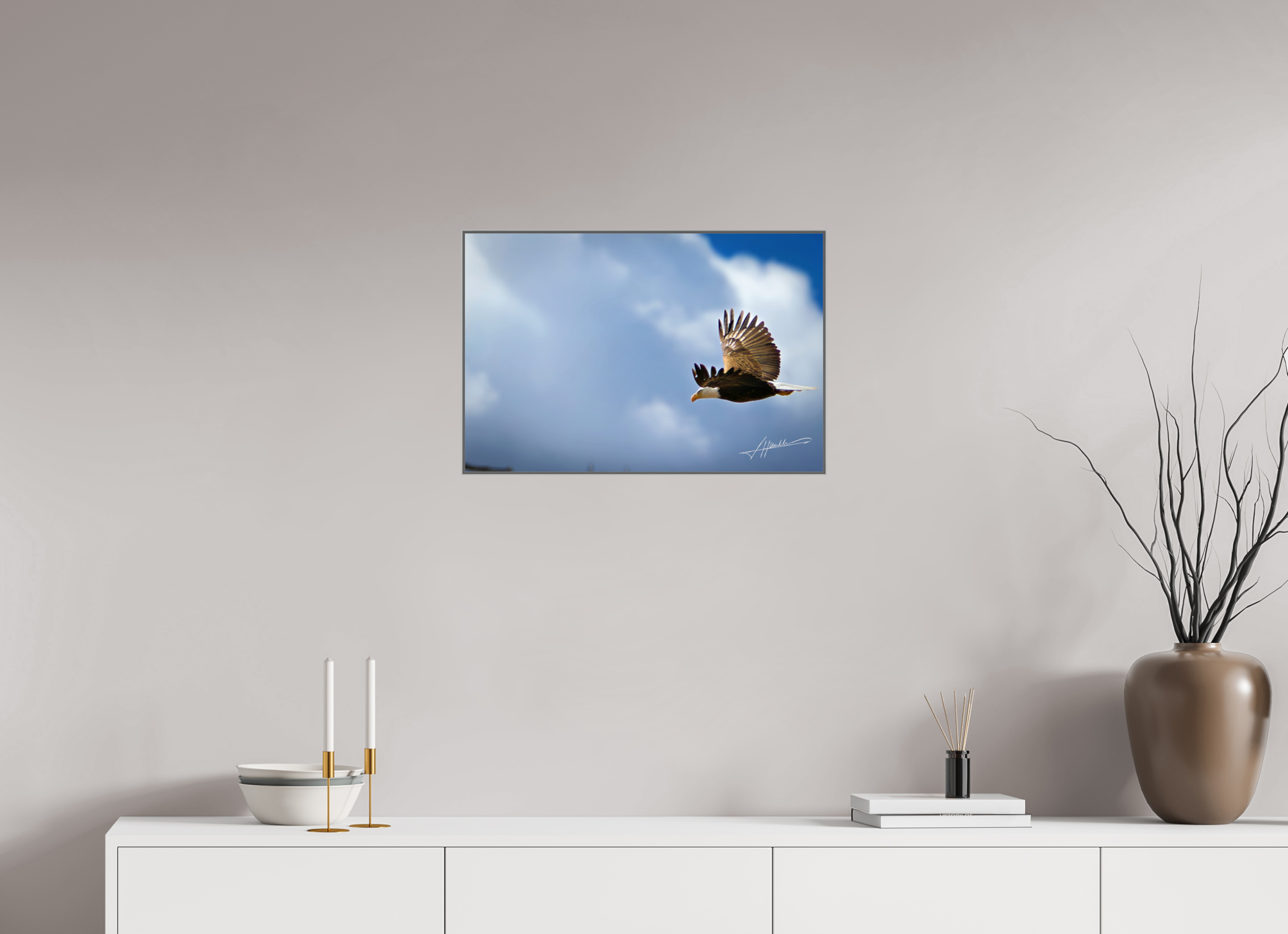 24 x 16″, Aluminum ArtBox Bald Eagle Flying