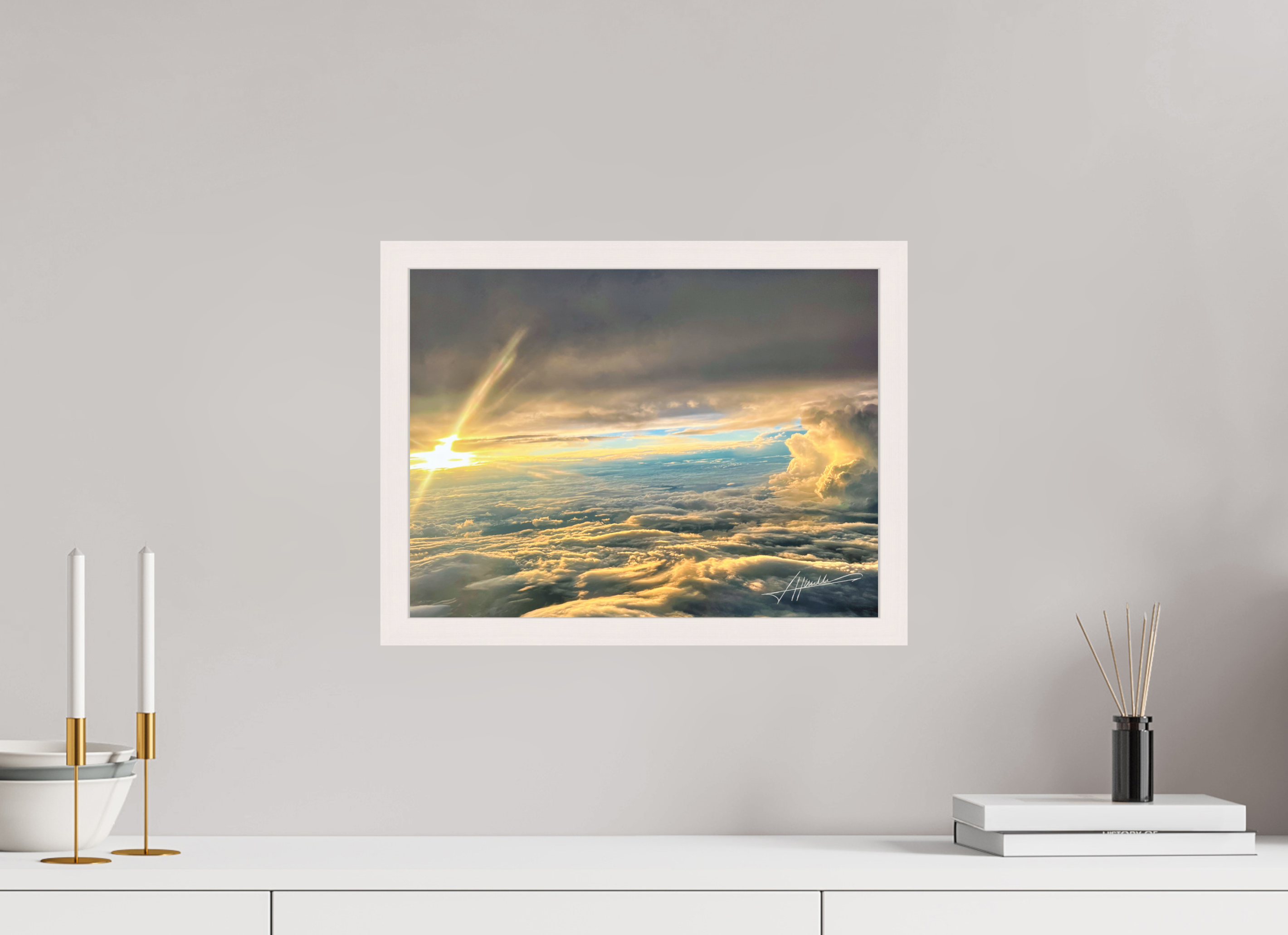 16 x 12″, Shadow Box Frame Above the clouds