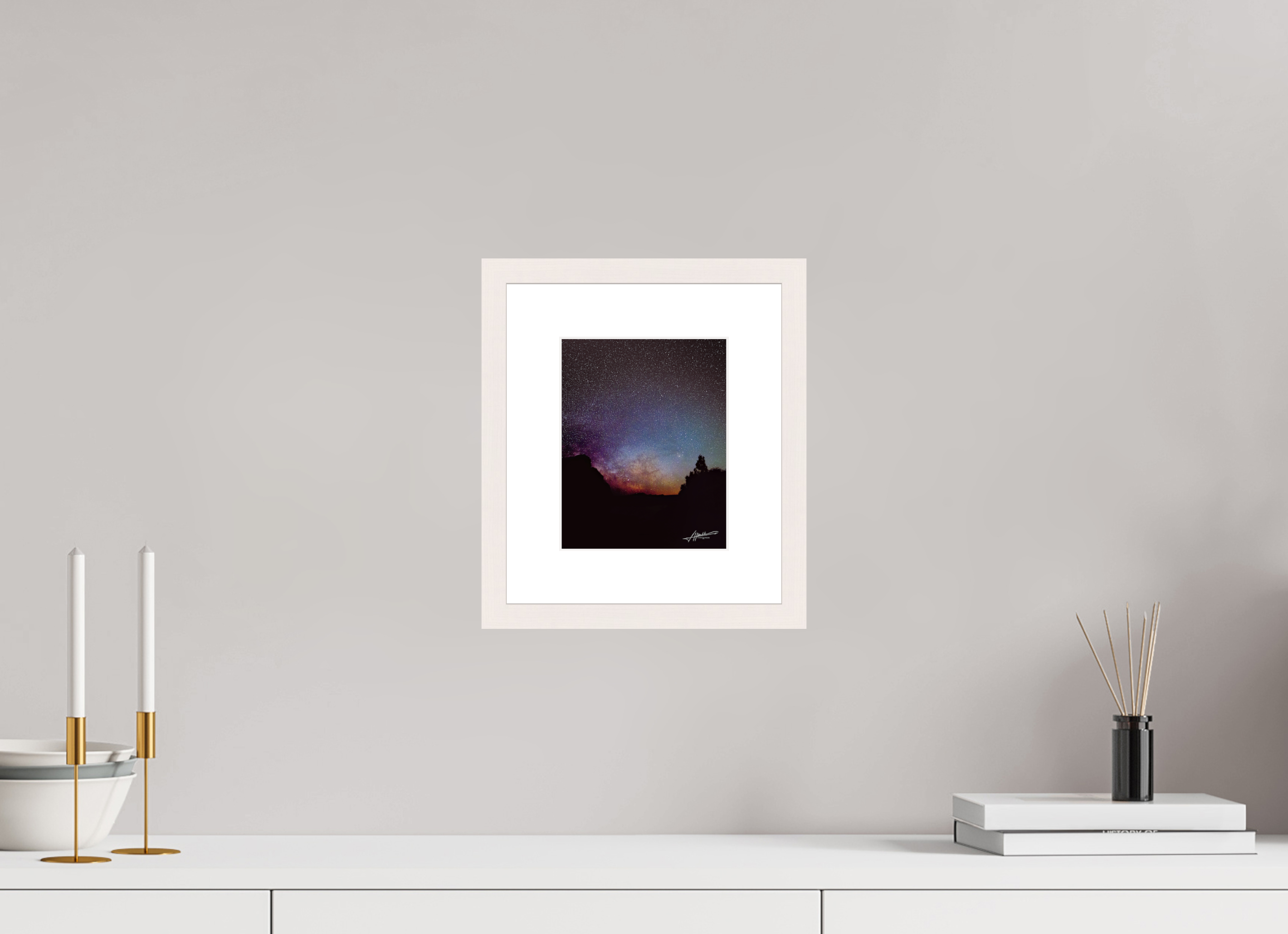 6 x 7.5″, Solid Wood Frame with Passe-partout Eye of the Milky Way