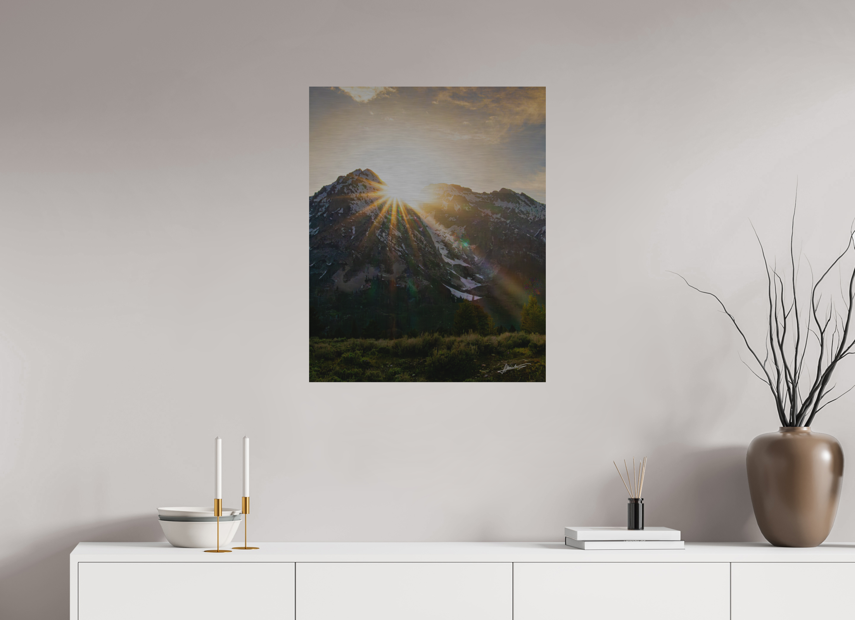 24 x 30″, Direct Brushed Aluminum The Last Ray