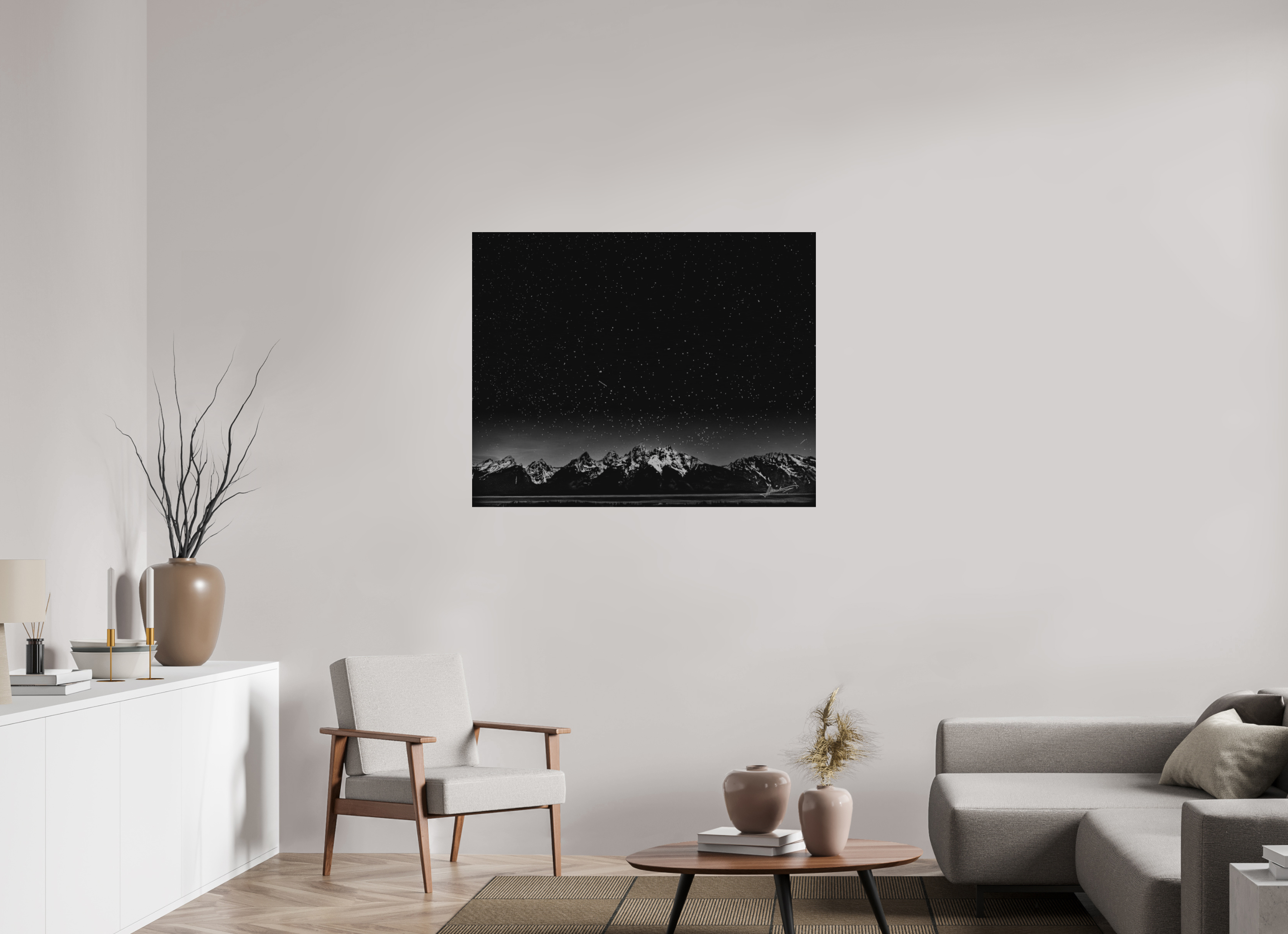 43.7 x 35″, Direct Brushed Aluminum Midnight in the Rockies