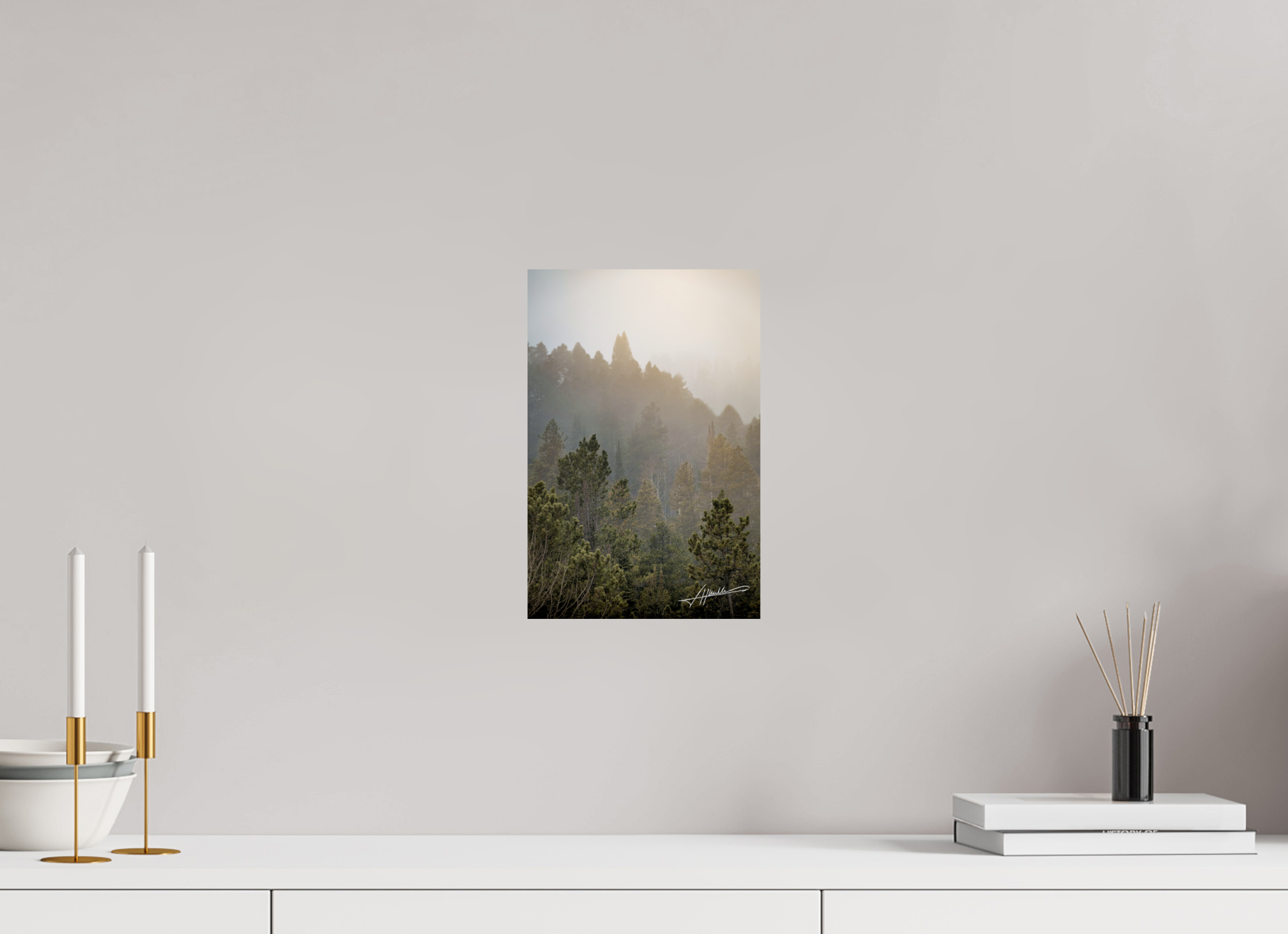 8 x 12″, Fine Art Dibond Glowing Mountain Fog