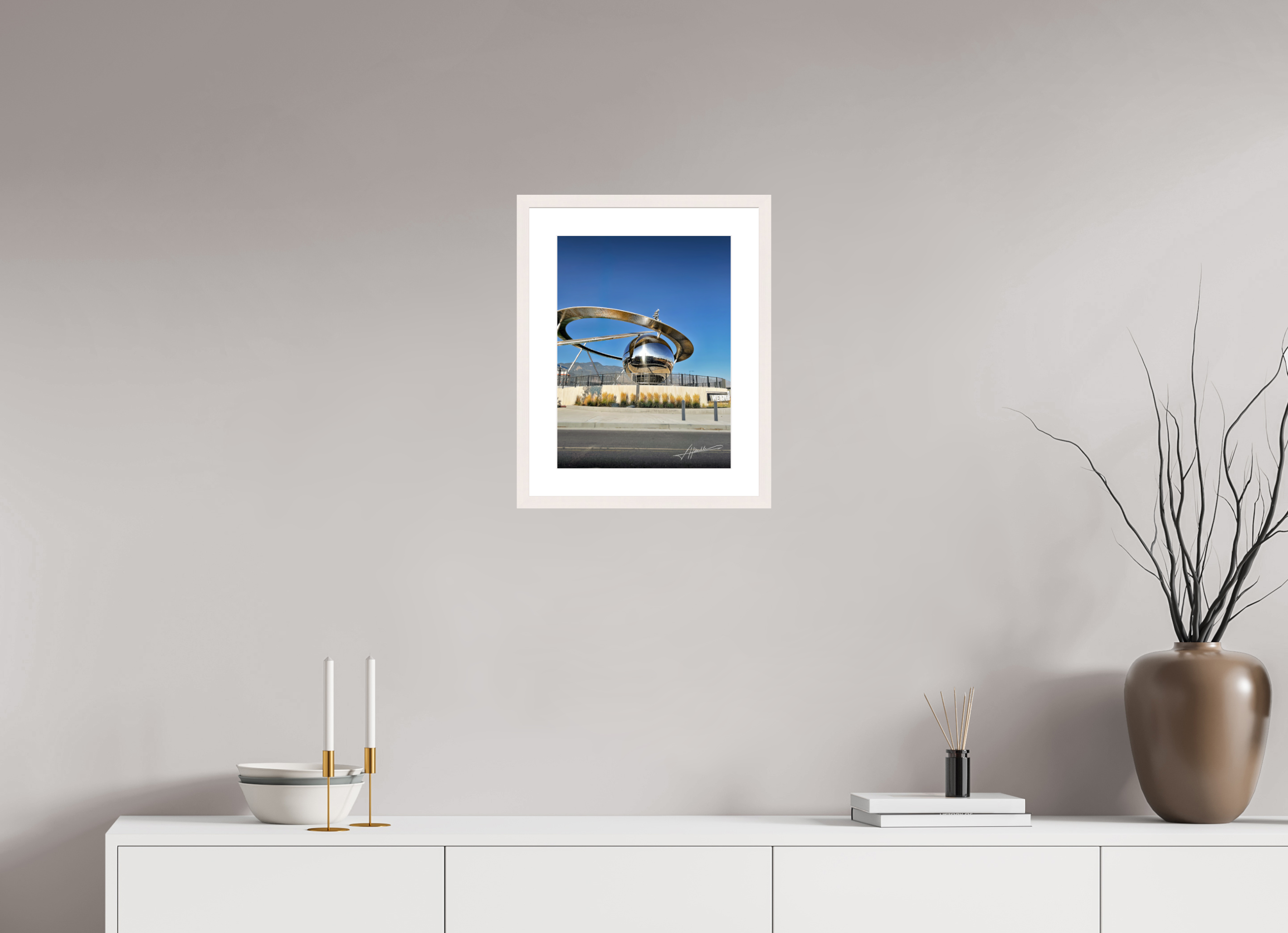 12 x 16″, Solid Wood Frame with Passe-partout Epicenter Sculpture