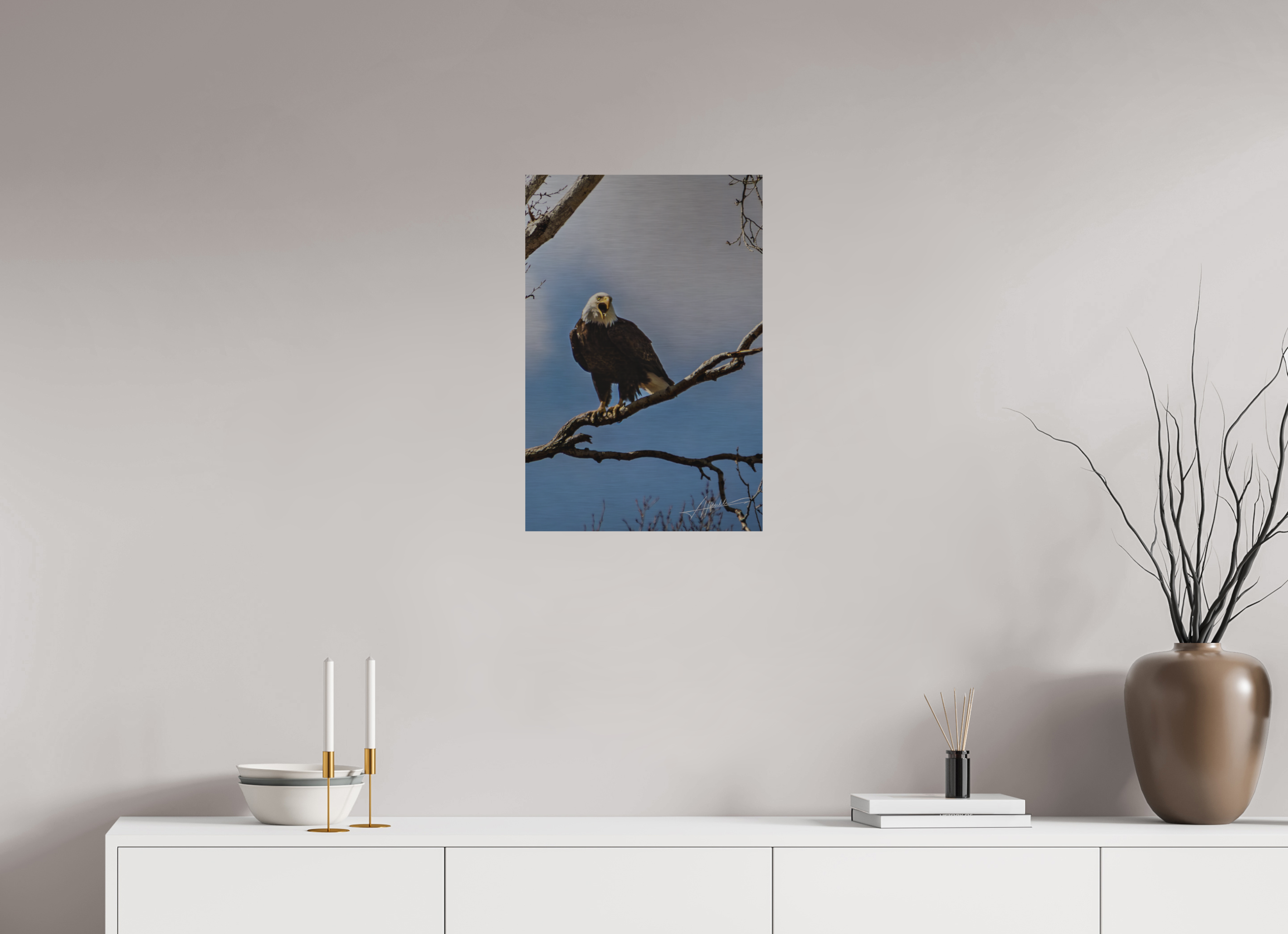 16 x 24″, Direct Brushed Aluminum The Eagle's Call