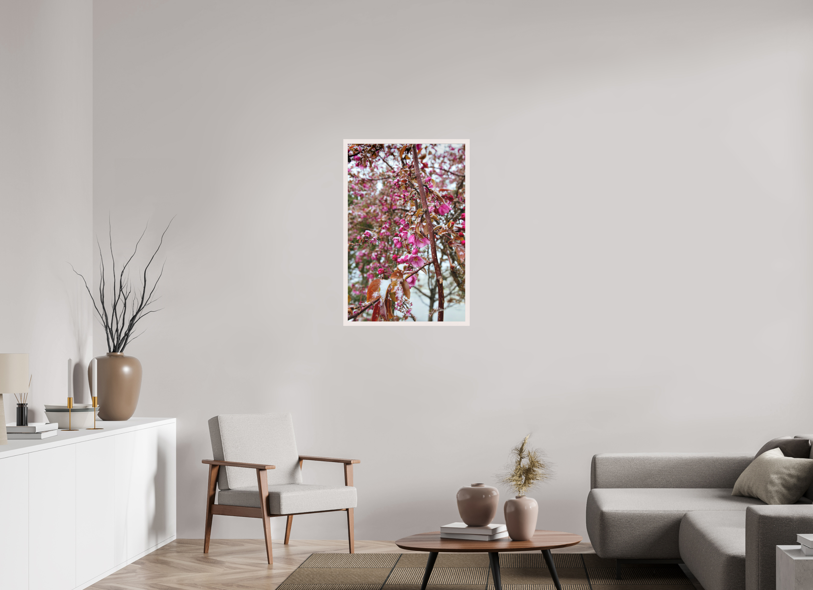 24 x 36″, Shadow Box Frame Late Spring Snow