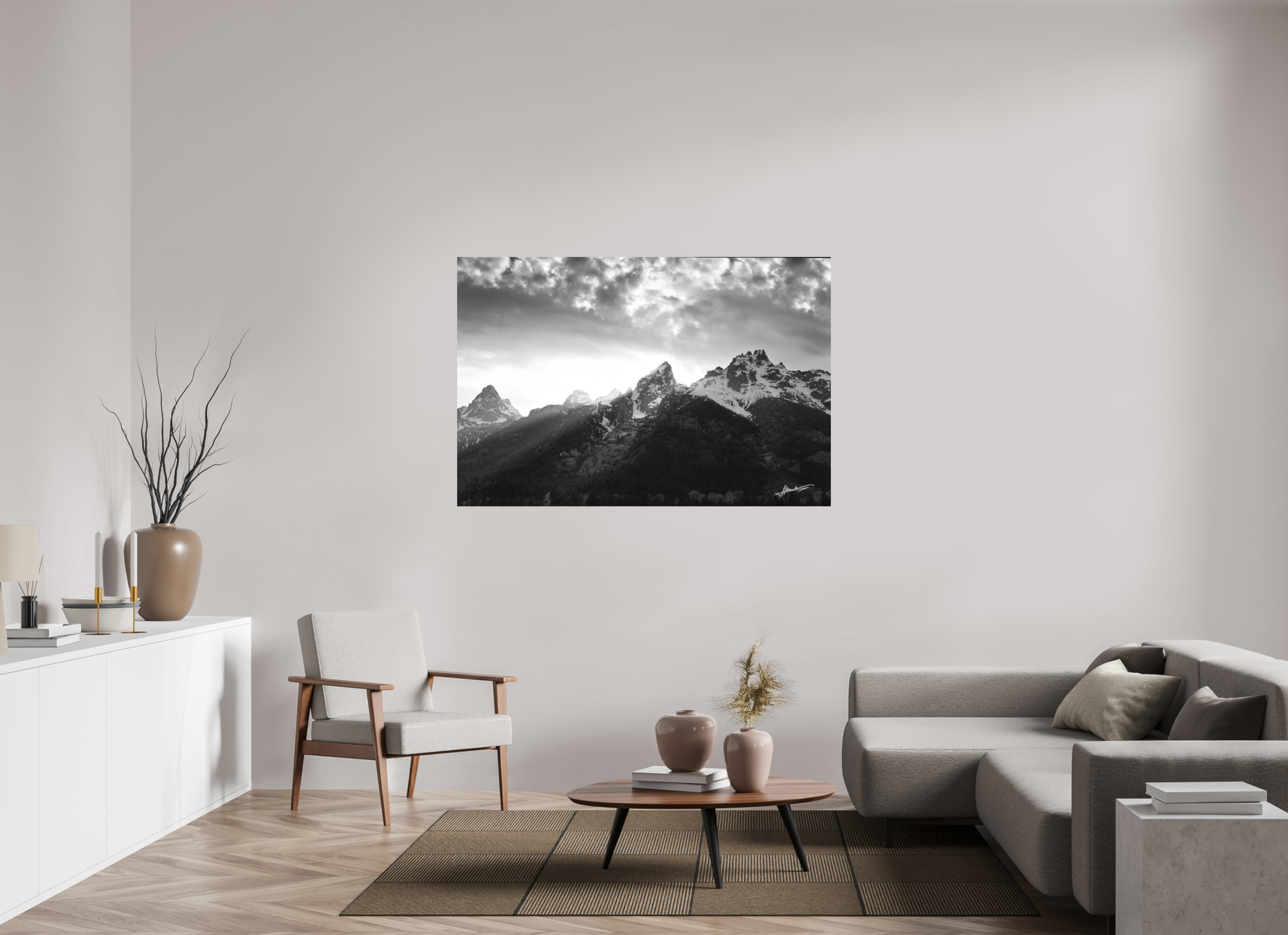 60 x 40″, Ilford Aluminum BW Nostalgic Tetons