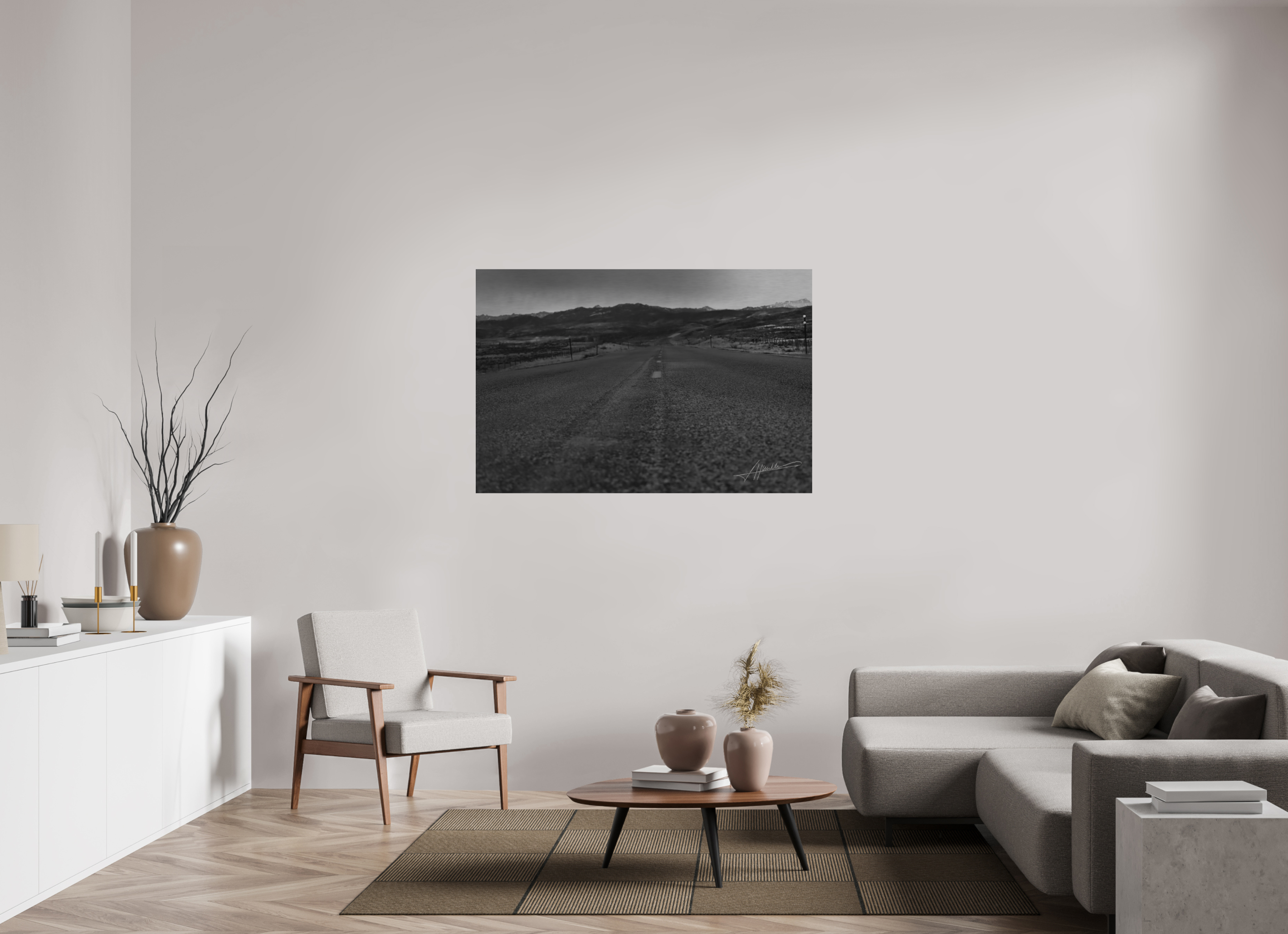 54 x 36″, Direct Brushed Aluminum Highway to the Storm